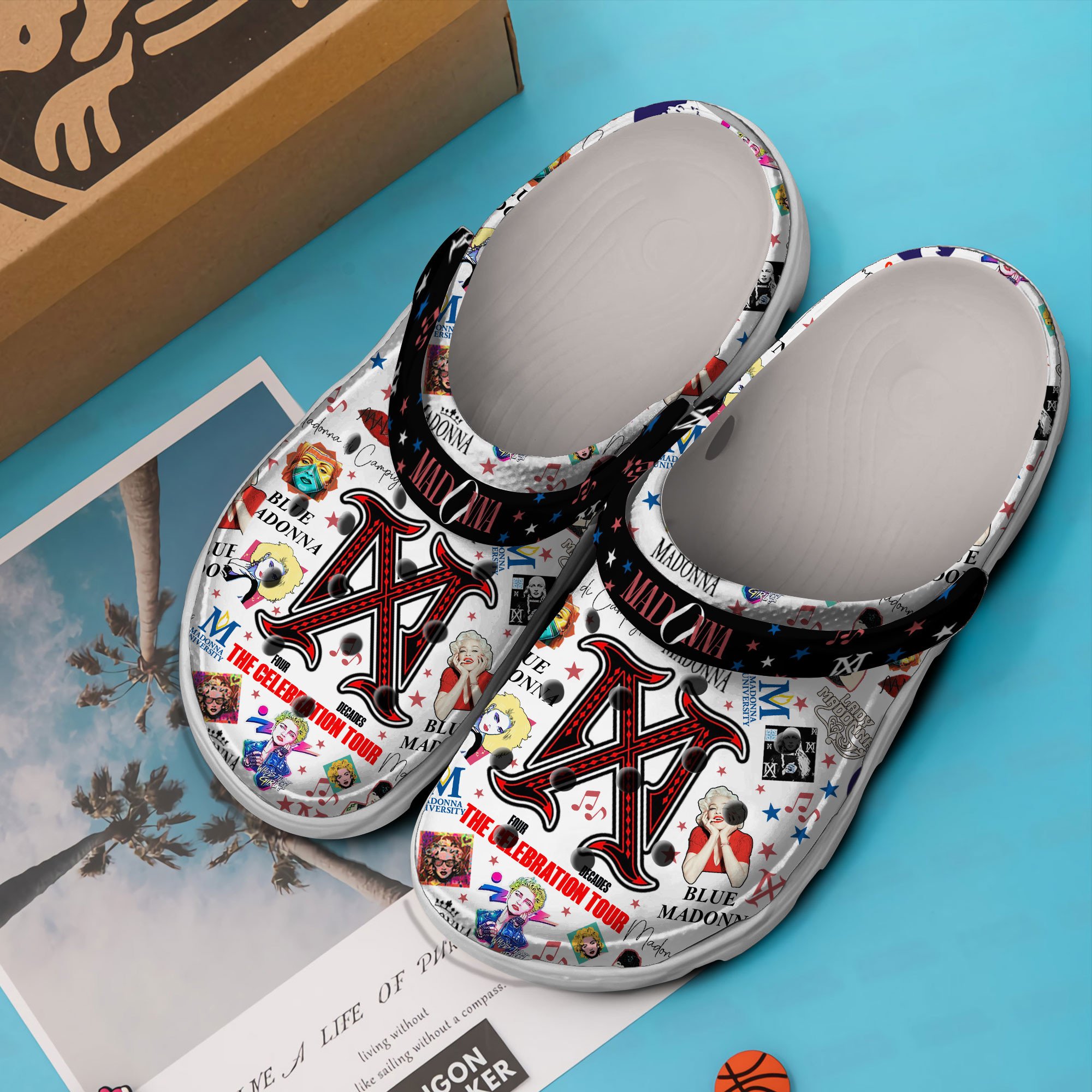 Merchidea Premium Madonna Singer Music Crocs Crocband Clogs Shoes For Men Women and Kids