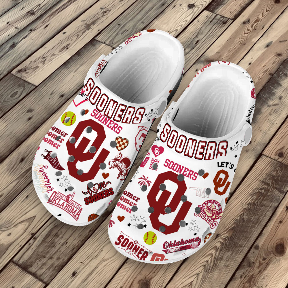 Merchidea Premium Oklahoma Sooners NCAA Sport Crocs Crocband Clogs Shoes For Men Women and Kids