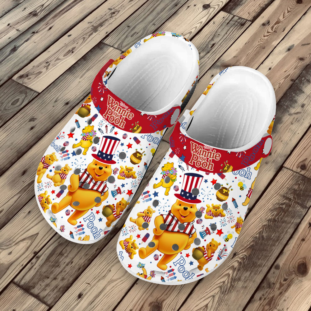 Merchidea Premium Winnie the Pooh Cartoon Crocs Crocband Clogs Shoes For Men Women and Kids