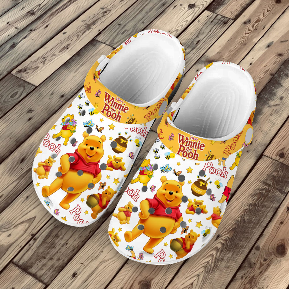 Merchidea Premium Winnie the Pooh Cartoon Crocs Crocband Clogs Shoes For Men Women and Kids