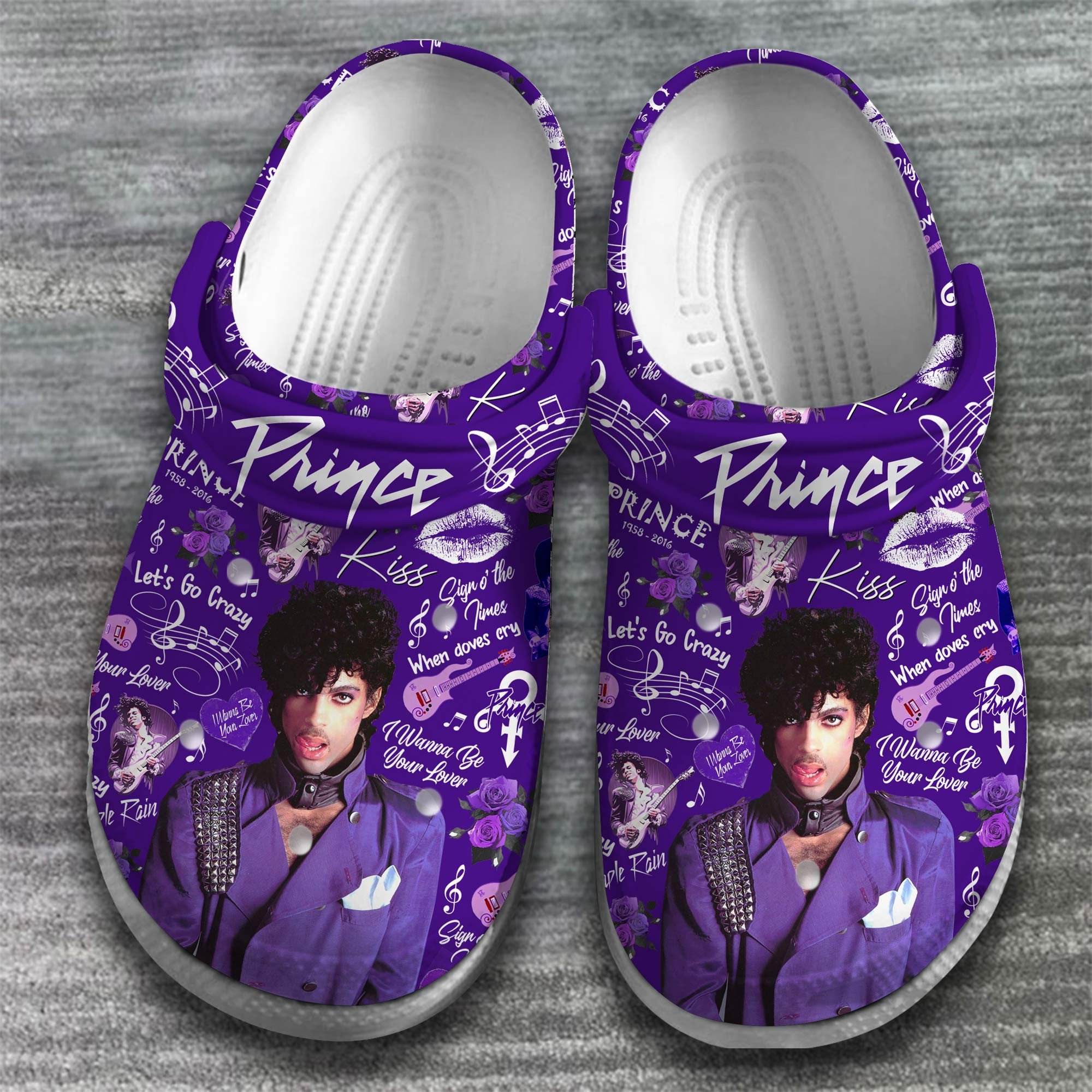 Merchidea Prince Singer Music Crocs Crocband Clogs Shoes Comfortable For Men Women and Kids