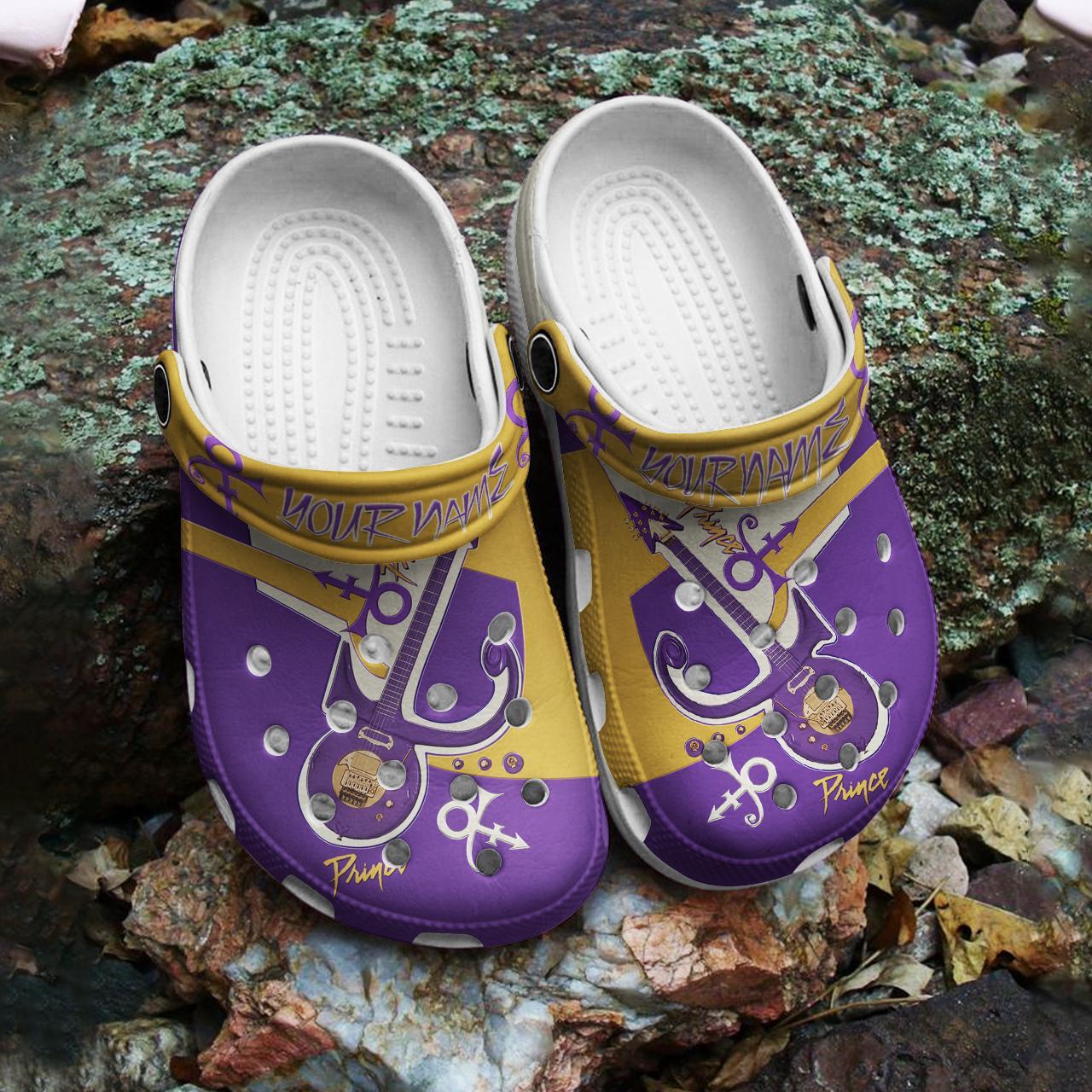 Merchidea Prince's Guitar Crocs Crocband Clogs Shoes Comfortable For Men Women and Kids