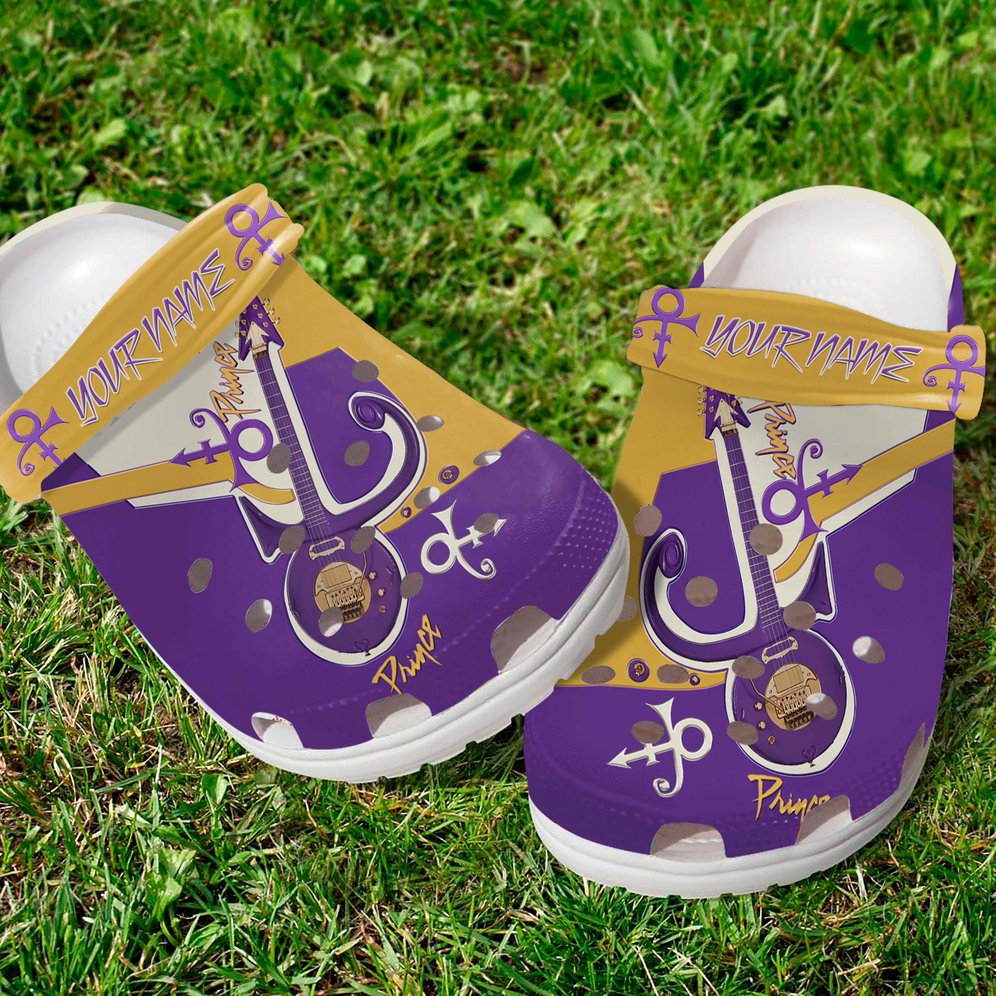 Merchidea Prince's Guitar Crocs Crocband Clogs Shoes Comfortable For Men Women and Kids