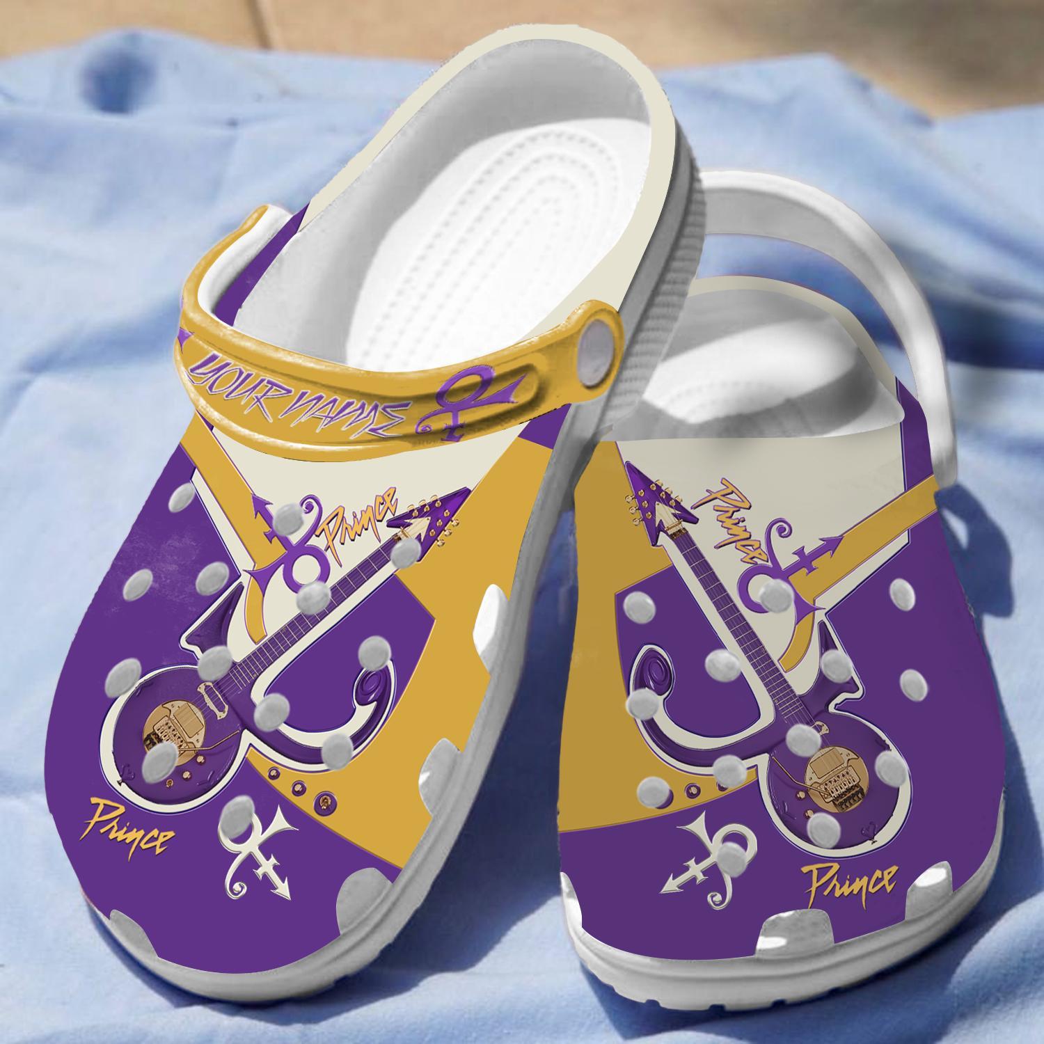 Merchidea Prince's Guitar Crocs Crocband Clogs Shoes Comfortable For Men Women and Kids