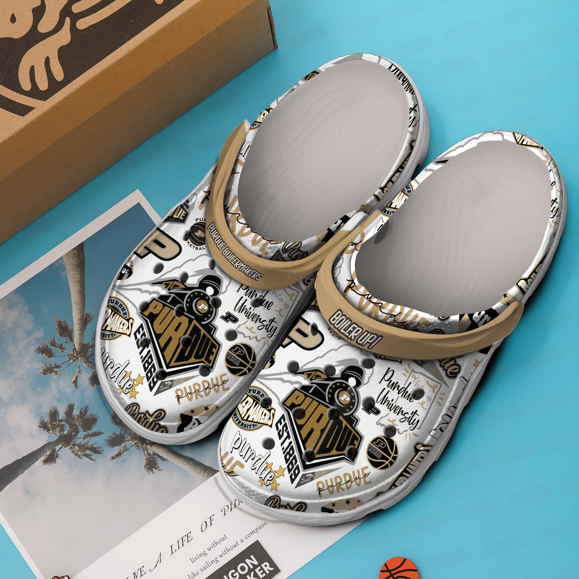 Merchidea Purdue Boilermakers Basketball NCAA Sport Crocs Crocband Clogs Shoes Comfortable For Men Women and Kids