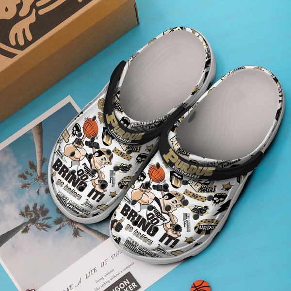 Merchidea Purdue Boilermakers Basketball NCAA Sport Crocs Crocband Clogs Shoes Comfortable For Men Women and Kids
