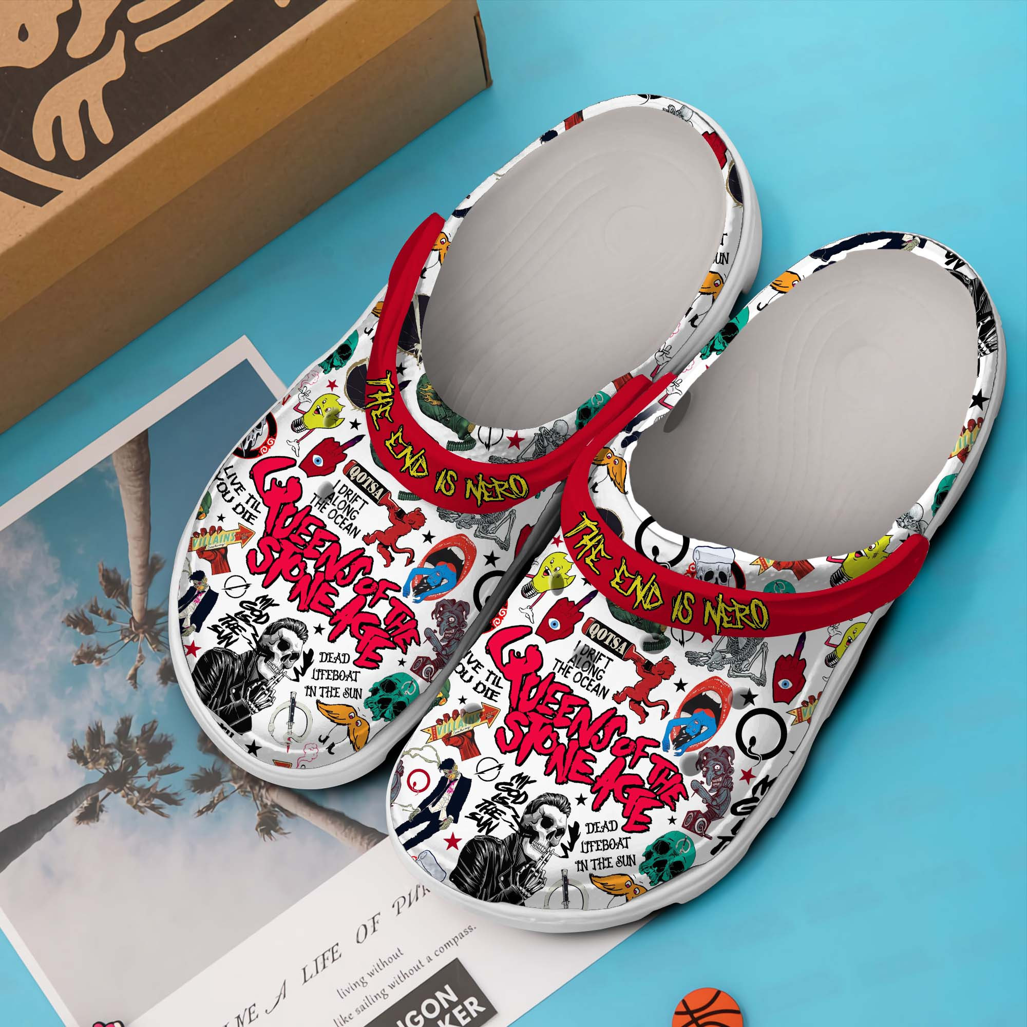 Merchidea Queens of the Stone Age Music Crocs Crocband Clogs Shoes Comfortable For Men Women and Kids