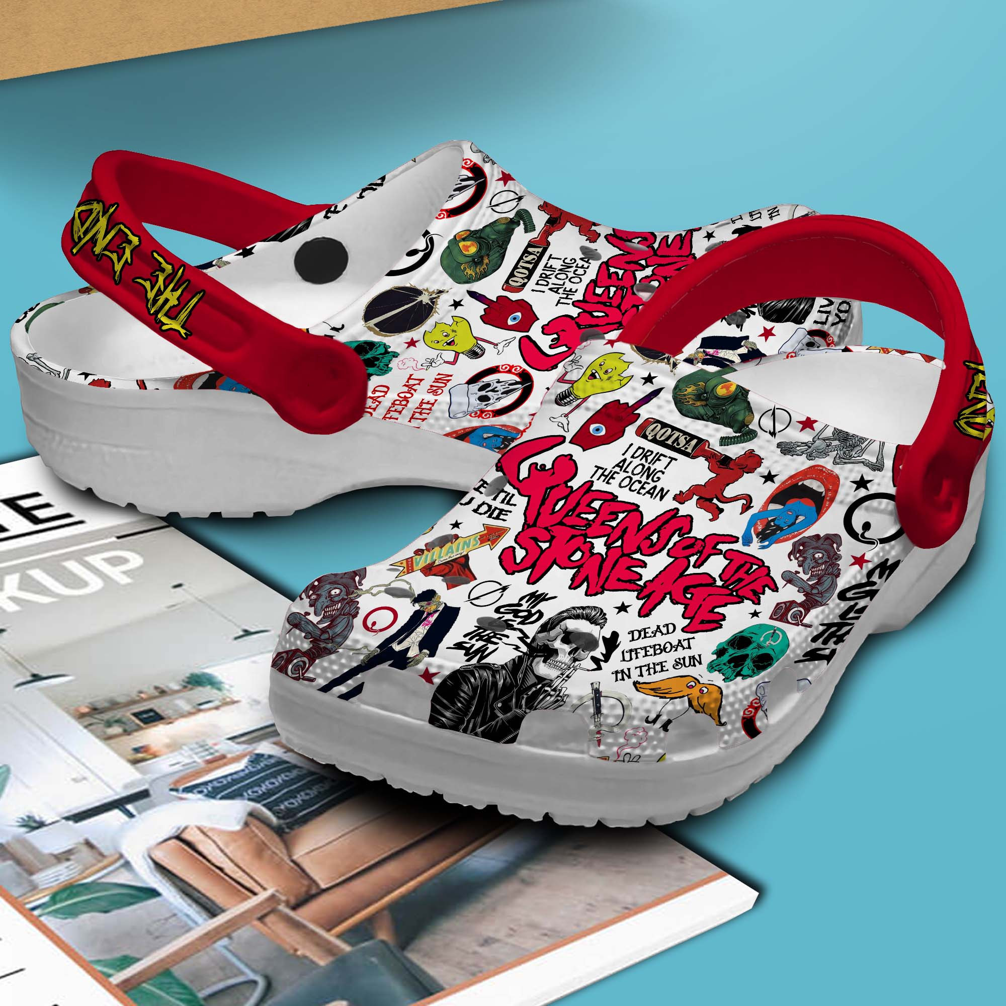 Merchidea Queens of the Stone Age Music Crocs Crocband Clogs Shoes Comfortable For Men Women and Kids