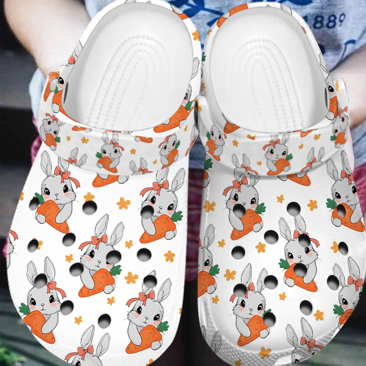 Merchidea Rabbit With Carrott Crocs Crocband Clogs Shoes Comfortable For Men Women and Kids