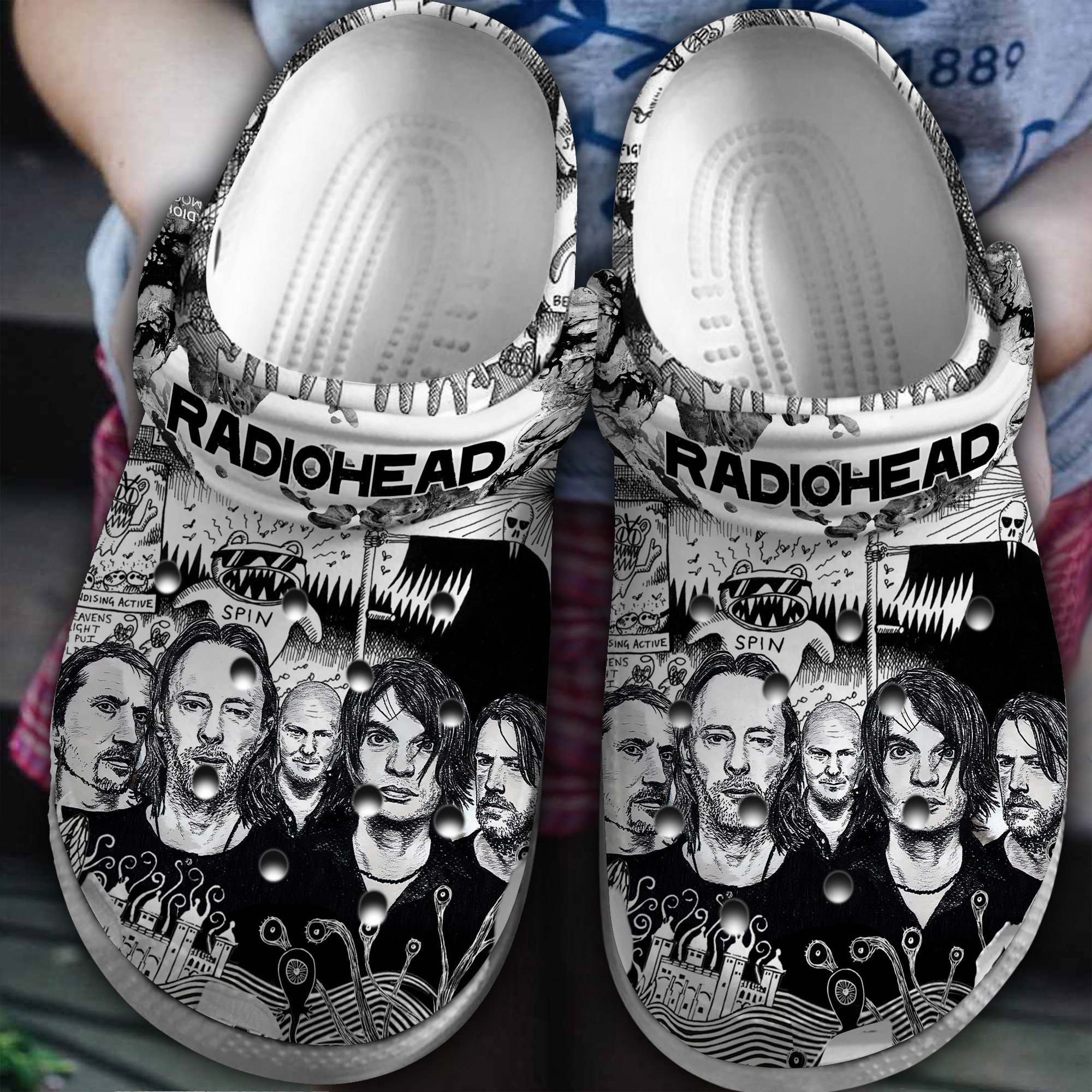 Merchidea Radiohead Band Music Crocs Crocband Clogs Shoes Comfortable For Men Women and Kids