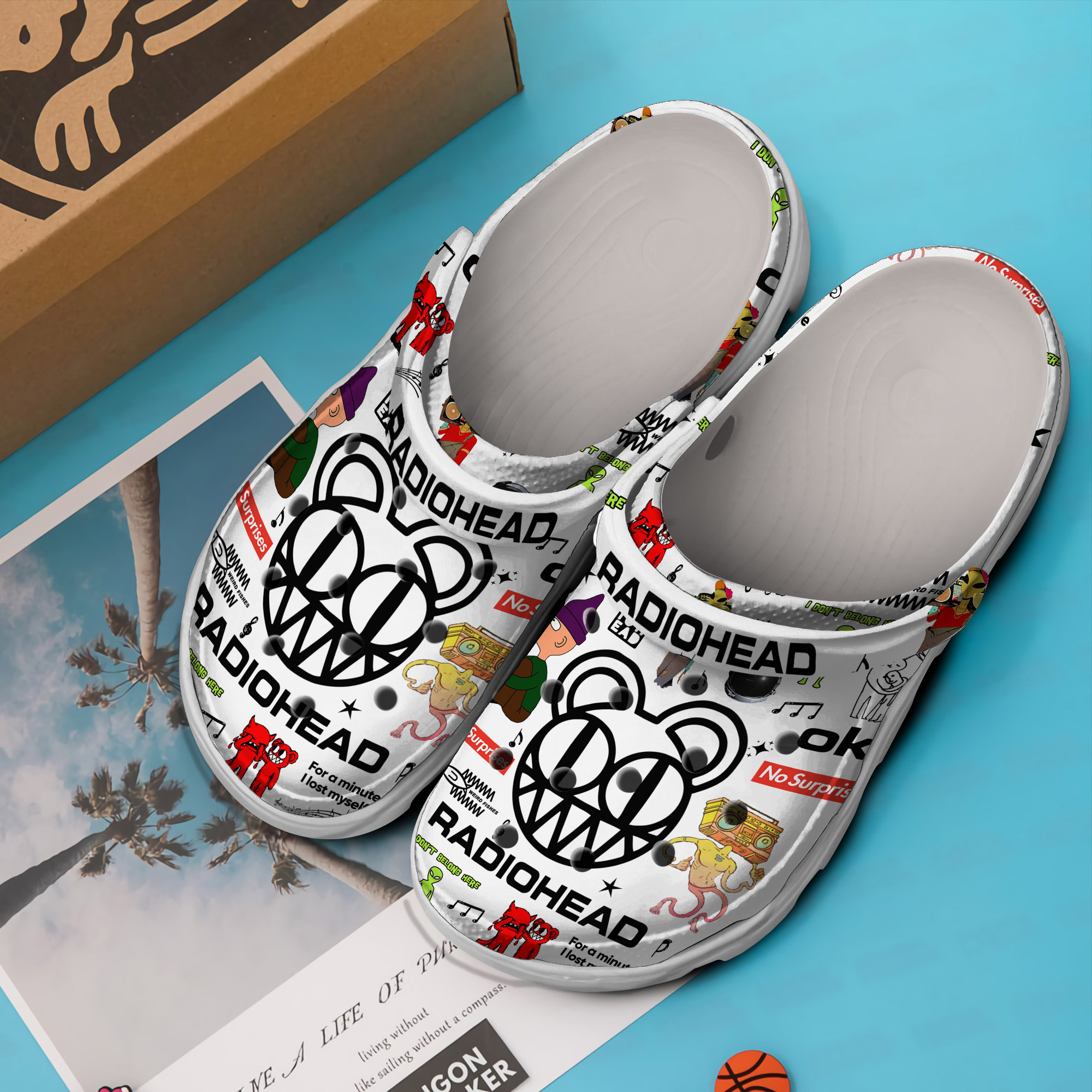 Merchidea Radiohead Music Crocs Crocband Clogs Shoes Comfortable For Men Women and Kids