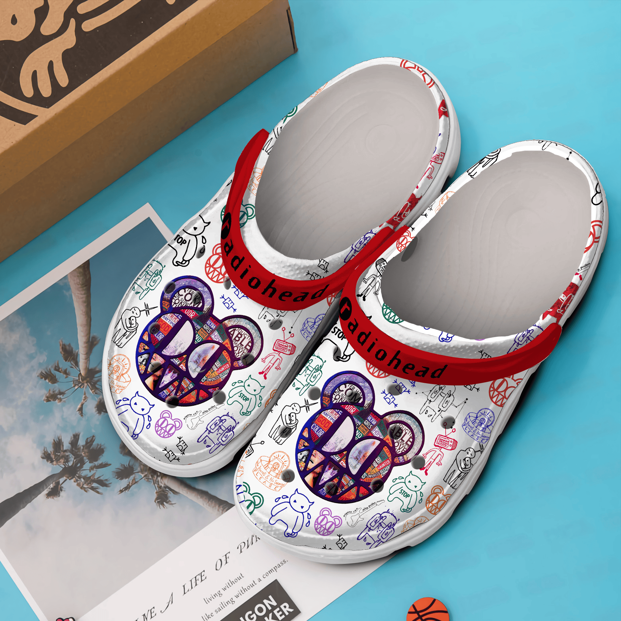 Merchidea Radiohead Music Crocs Crocband Clogs Shoes Comfortable For Men Women and Kids