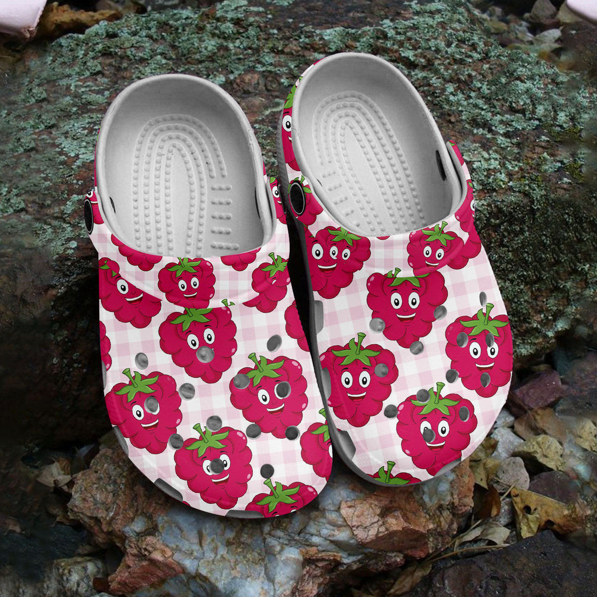 Merchidea Raspberry Fruit Crocs Crocband Clogs Shoes Comfortable For Men Women and Kids