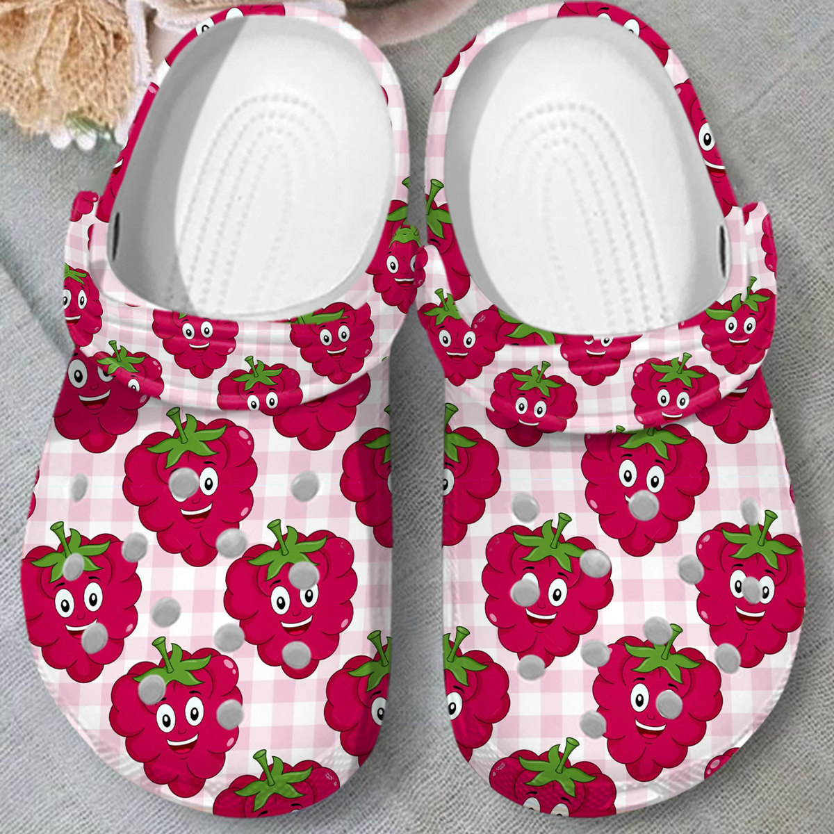 Merchidea Raspberry Fruit Crocs Crocband Clogs Shoes Comfortable For Men Women and Kids