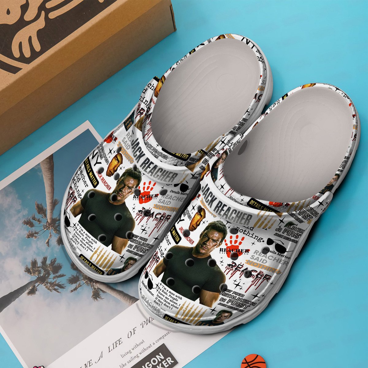 Merchidea Reacher TV Series Crocs Crocband Clogs Shoes Comfortable For Men Women and Kids