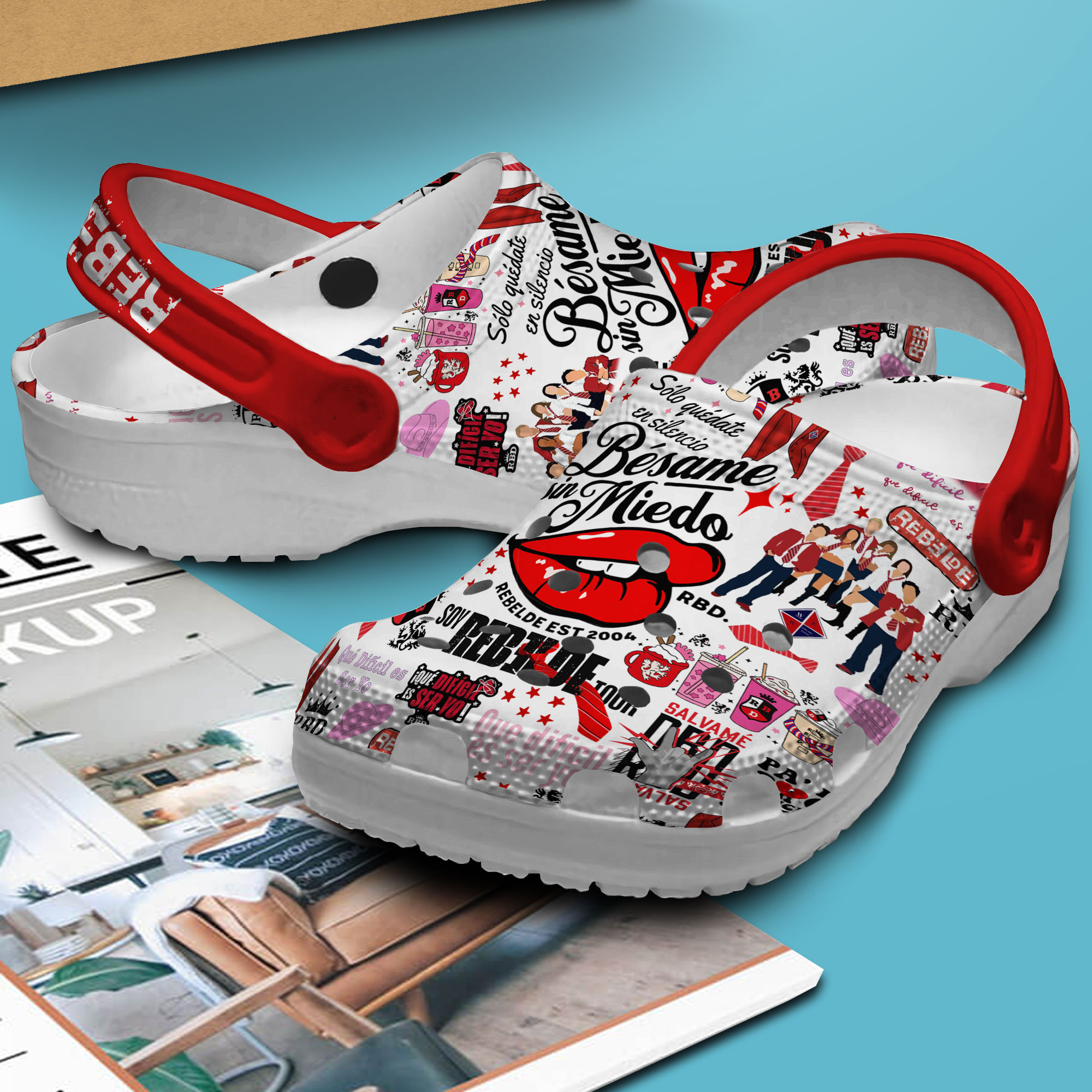 Merchidea Rebelde TV Series Crocs Crocband Clogs Shoes Comfortable For Men Women and Kids