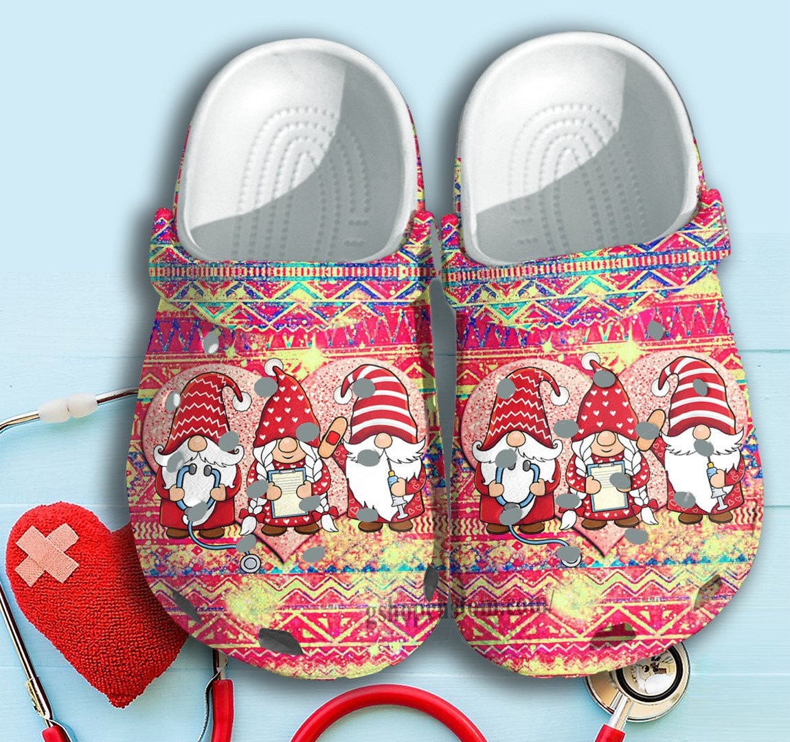 Merchidea Red Gnome Nurse Life Shoes Clogs Birthday Gift