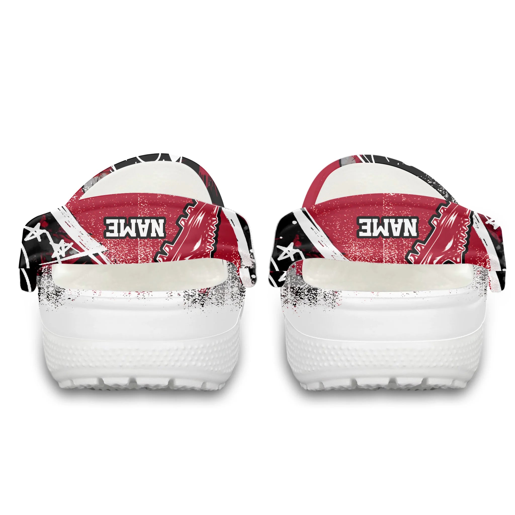 Merchidea Red Graffiti Soccer Sport Crocs Crocband Clogs Shoes Comfortable For Men Women and Kids