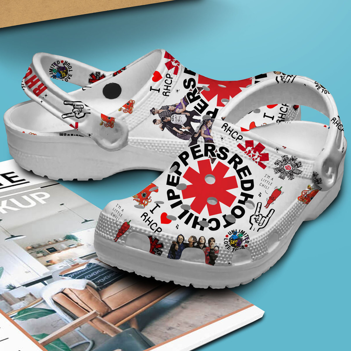 Merchidea Red Hot Chili Peppers Music Crocs Crocband Clogs Shoes Comfortable For Men Women and Kids