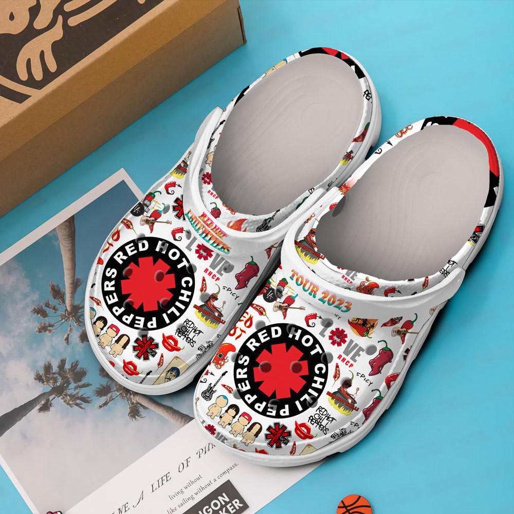 Merchidea Red Hot Chili Peppers Music Crocs Crocband Clogs Shoes Comfortable For Men Women and Kids