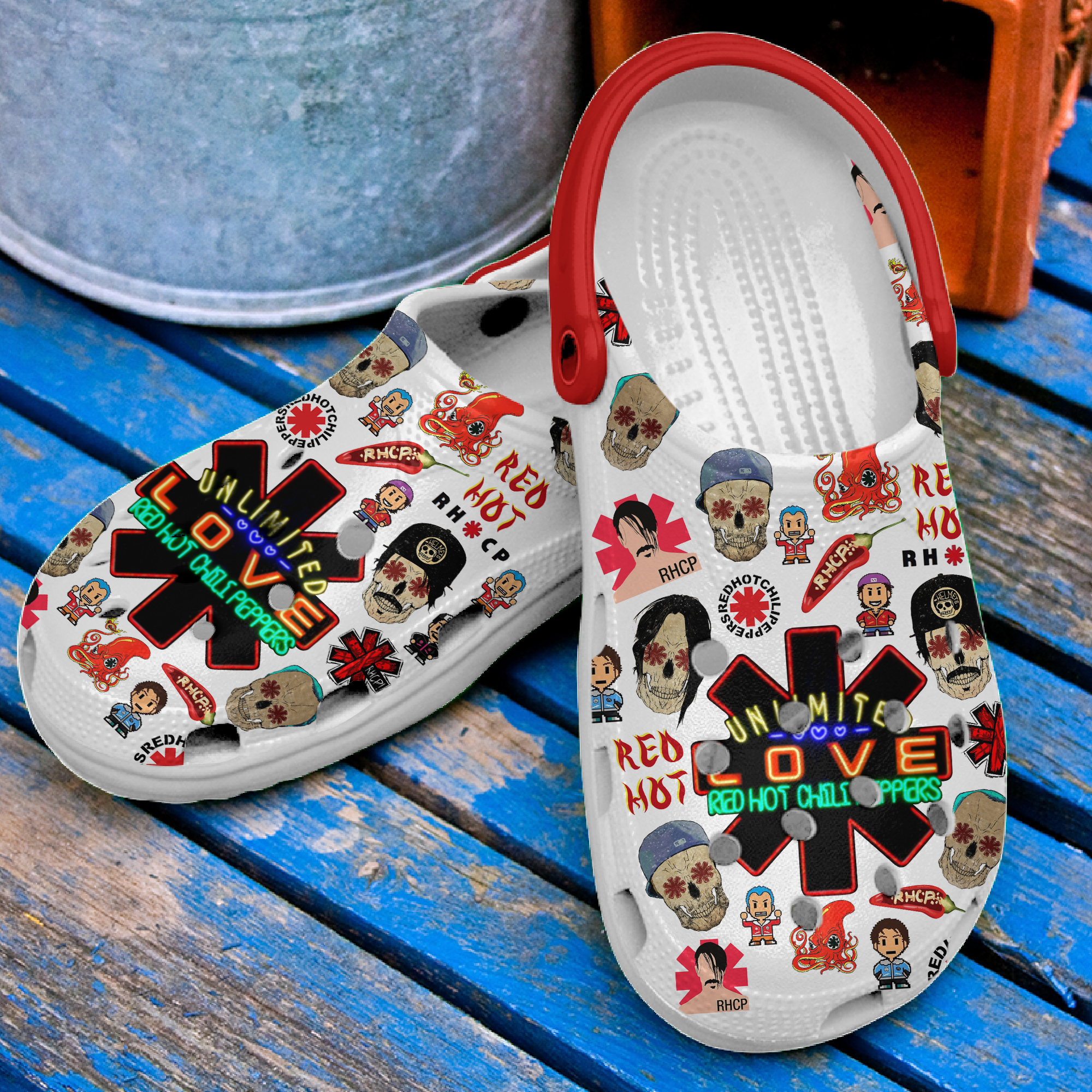 Merchidea Red Hot Chili Peppers Music Crocs Crocband Clogs Shoes Comfortable For Men Women and Kids