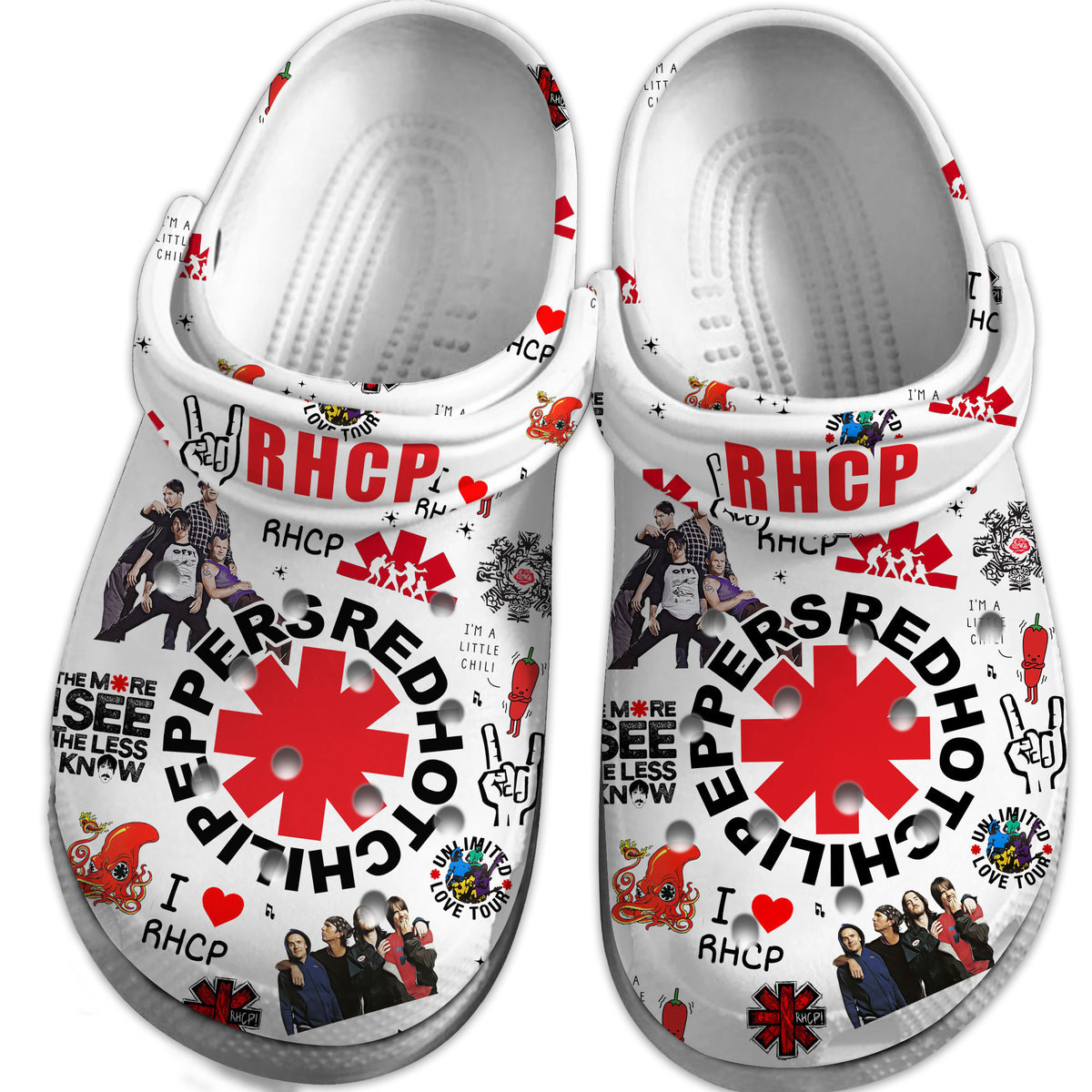 Merchidea Red Hot Chili Peppers Music Crocs Crocband Clogs Shoes Comfortable For Men Women and Kids
