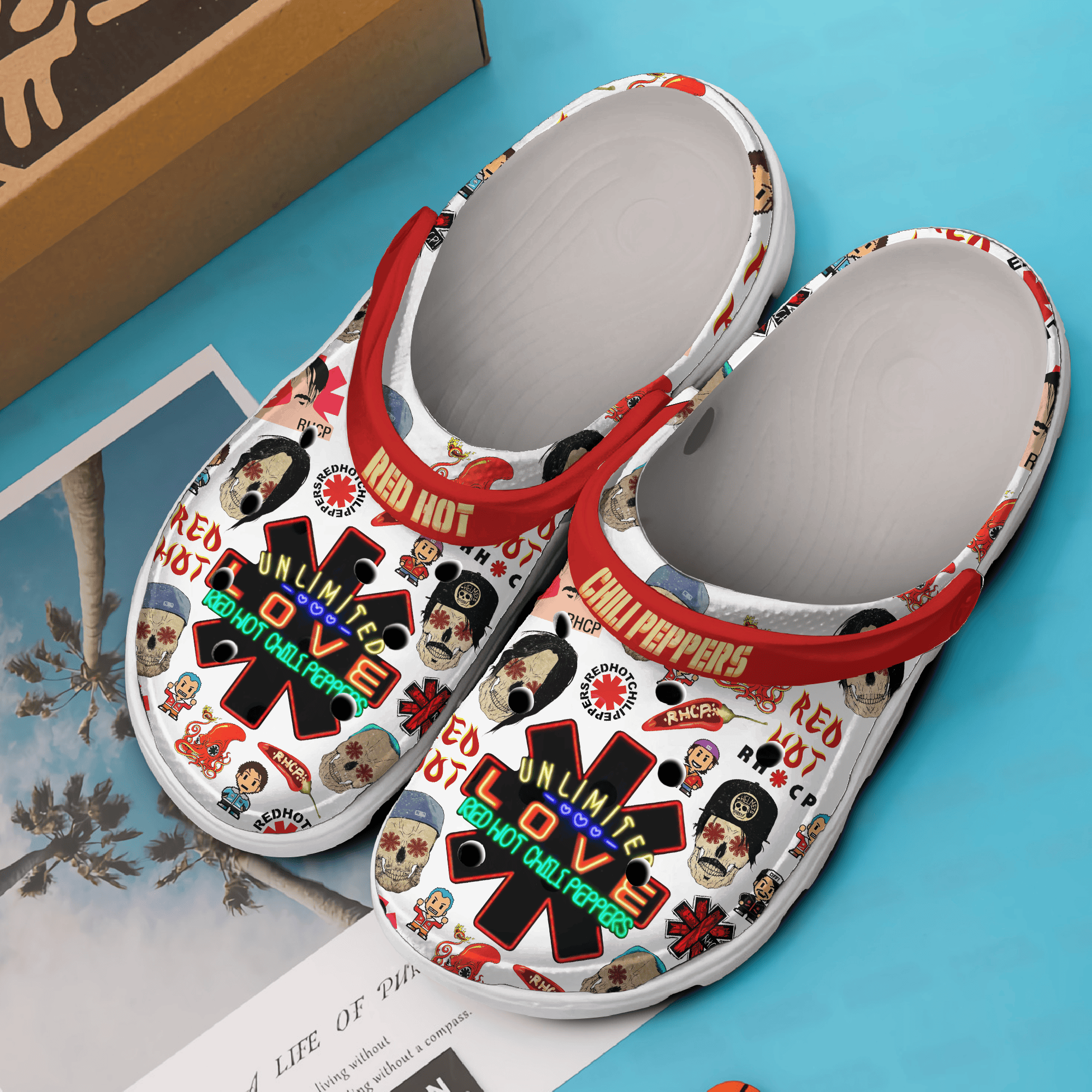 Merchidea Red Hot Chili Peppers Music Crocs Crocband Clogs Shoes Comfortable For Men Women and Kids