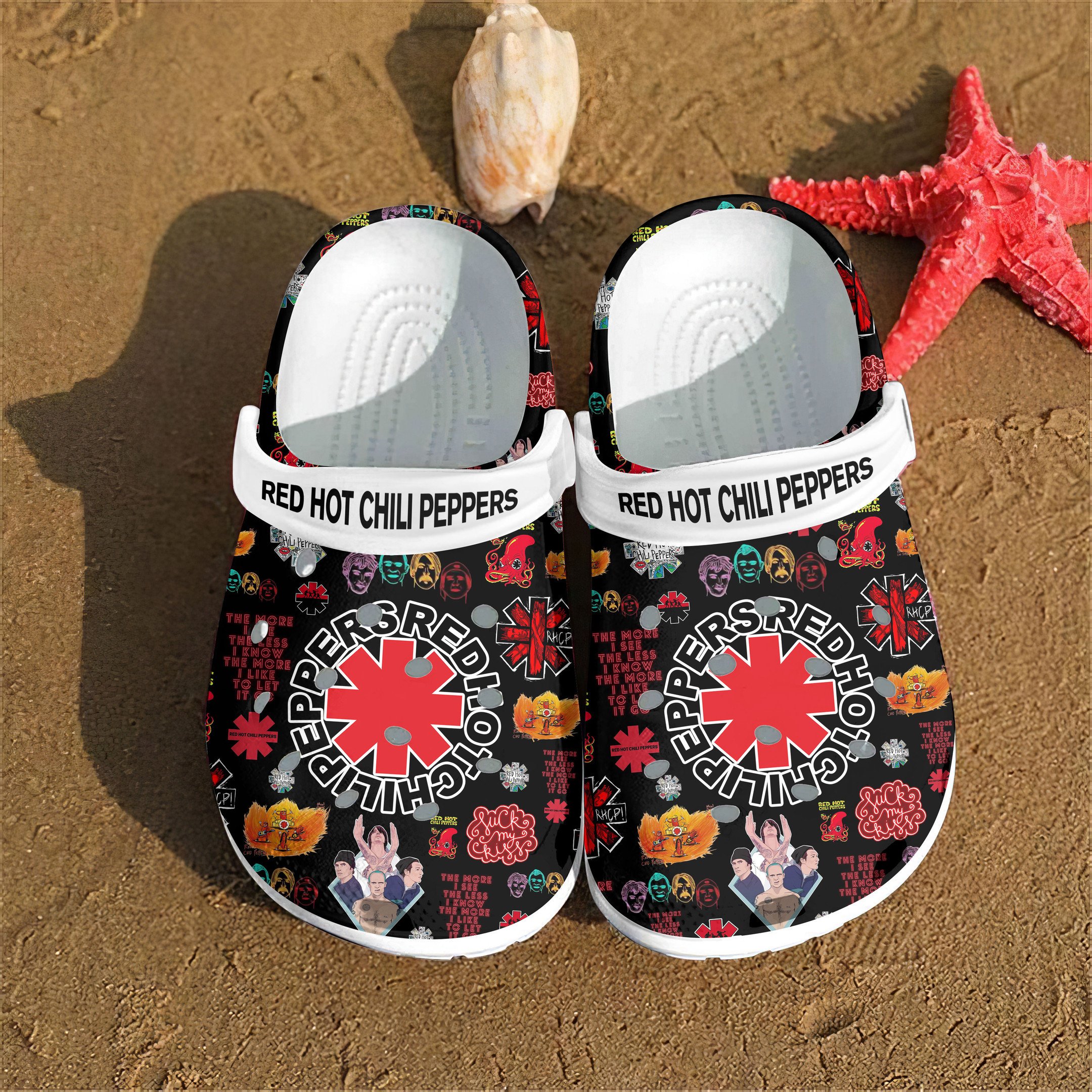 Merchidea Red Hot Chili Peppers Music Crocs Crocband Clogs Shoes Comfortable For Men Women and Kids