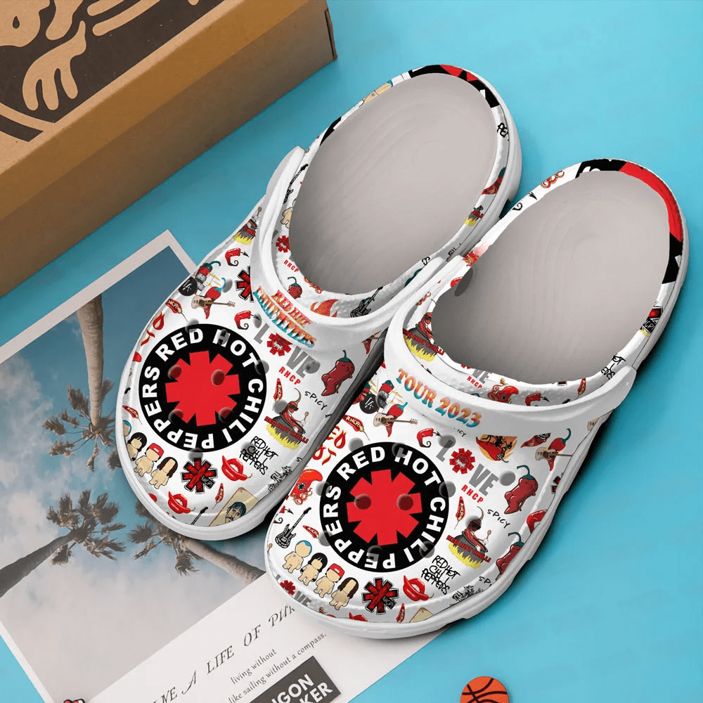 Merchidea Red Hot Chili Peppers Rock Band Music Crocs Clogs Crocband Shoes Comfortable For Men Women and Kids