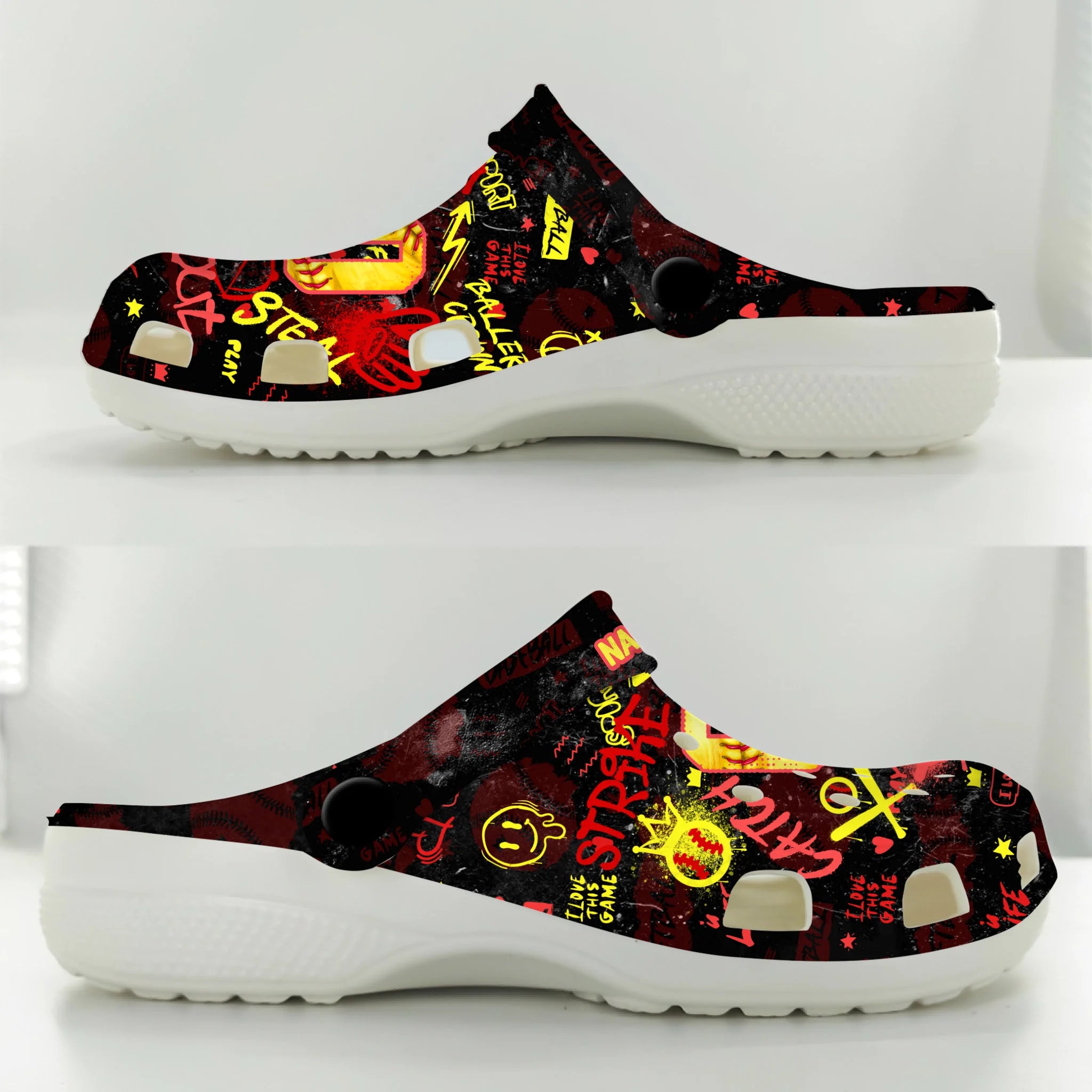 Merchidea Red Tag Out Softball Sport Crocs Crocband Clogs Shoes Comfortable For Men Women and Kids