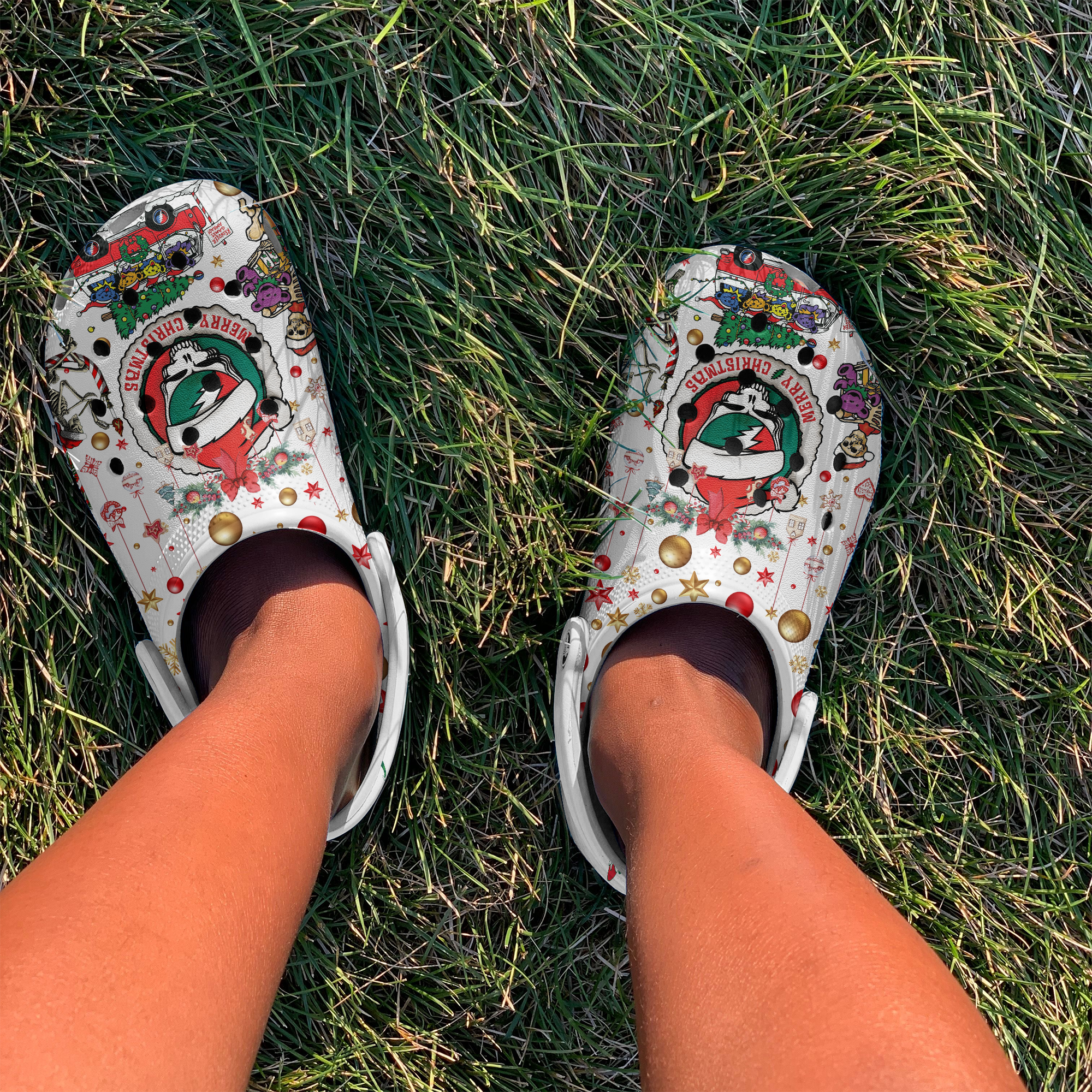 Merchidea Reindeer Games Ahead Grateful Dead Music Crocs Crocband Clogs Shoes Comfortable For Men Women and Kids