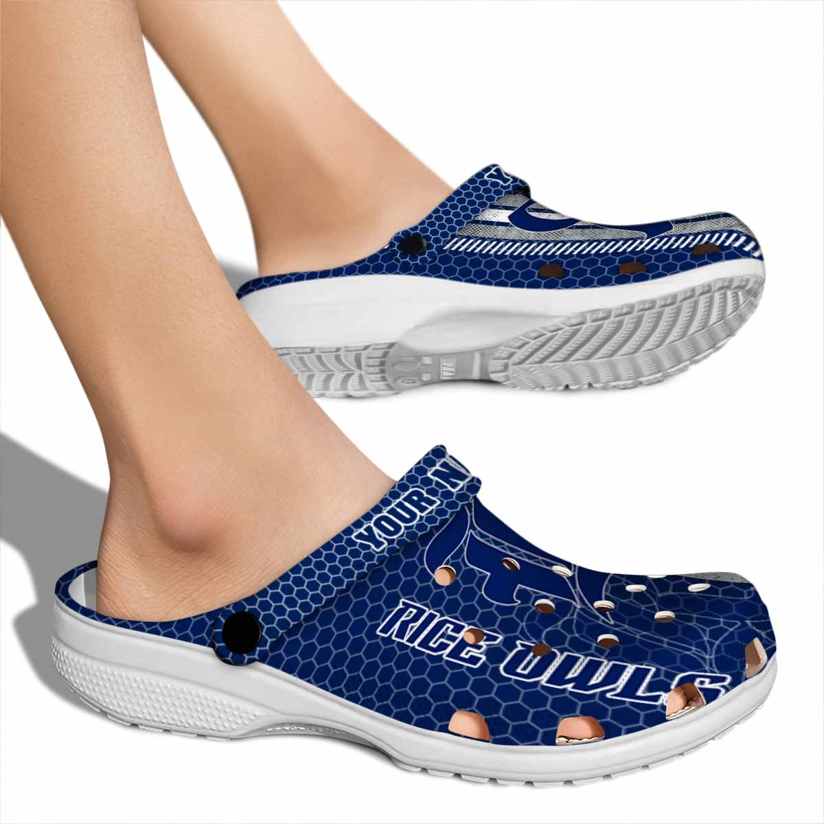 Merchidea Rice Owls NCAA Sport Crocs Crocband Clogs Shoes Comfortable For Men Women and Kids