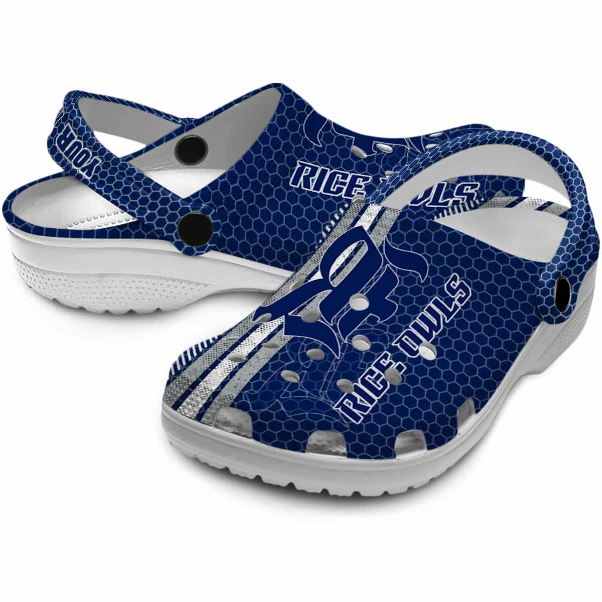 Merchidea Rice Owls NCAA Sport Crocs Crocband Clogs Shoes Comfortable For Men Women and Kids