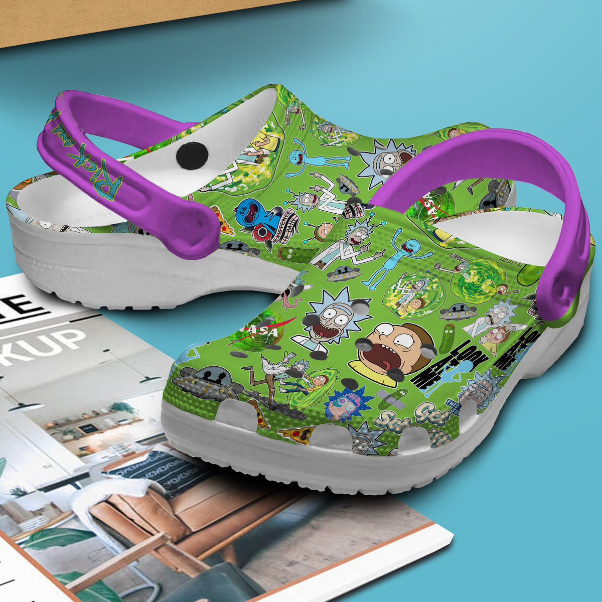 Merchidea Rick And Morty Cartoon Premium Crocs Crocband Clogs Shoes Comfortable For Men Women and Kids
