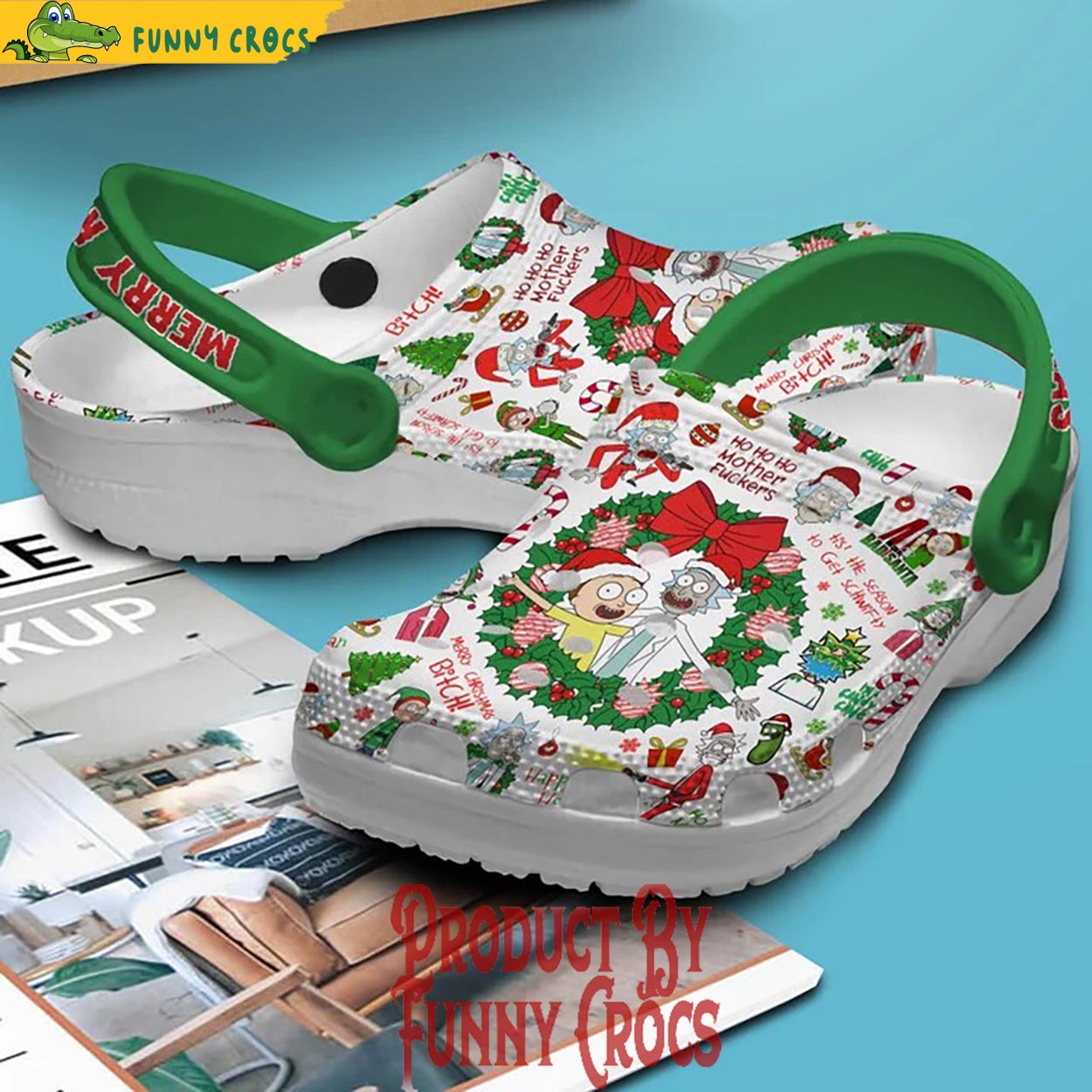 Merchidea Rick And Morty TV Series Christmas Crocs Crocband Clogs Shoes Comfortable For Men Women and Kids