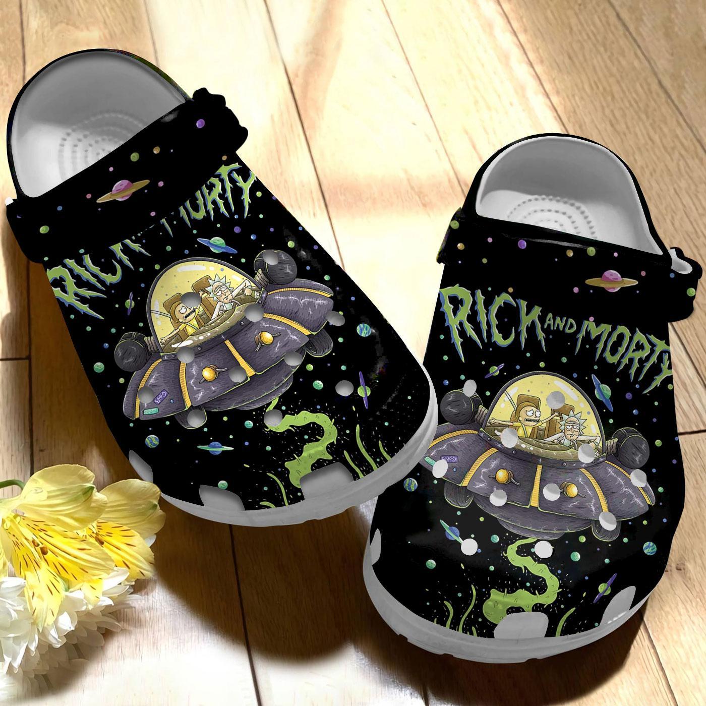 Merchidea Rick And Morty TV Series Crocs Crocband Clogs Shoes Comfortable For Men Women and Kids