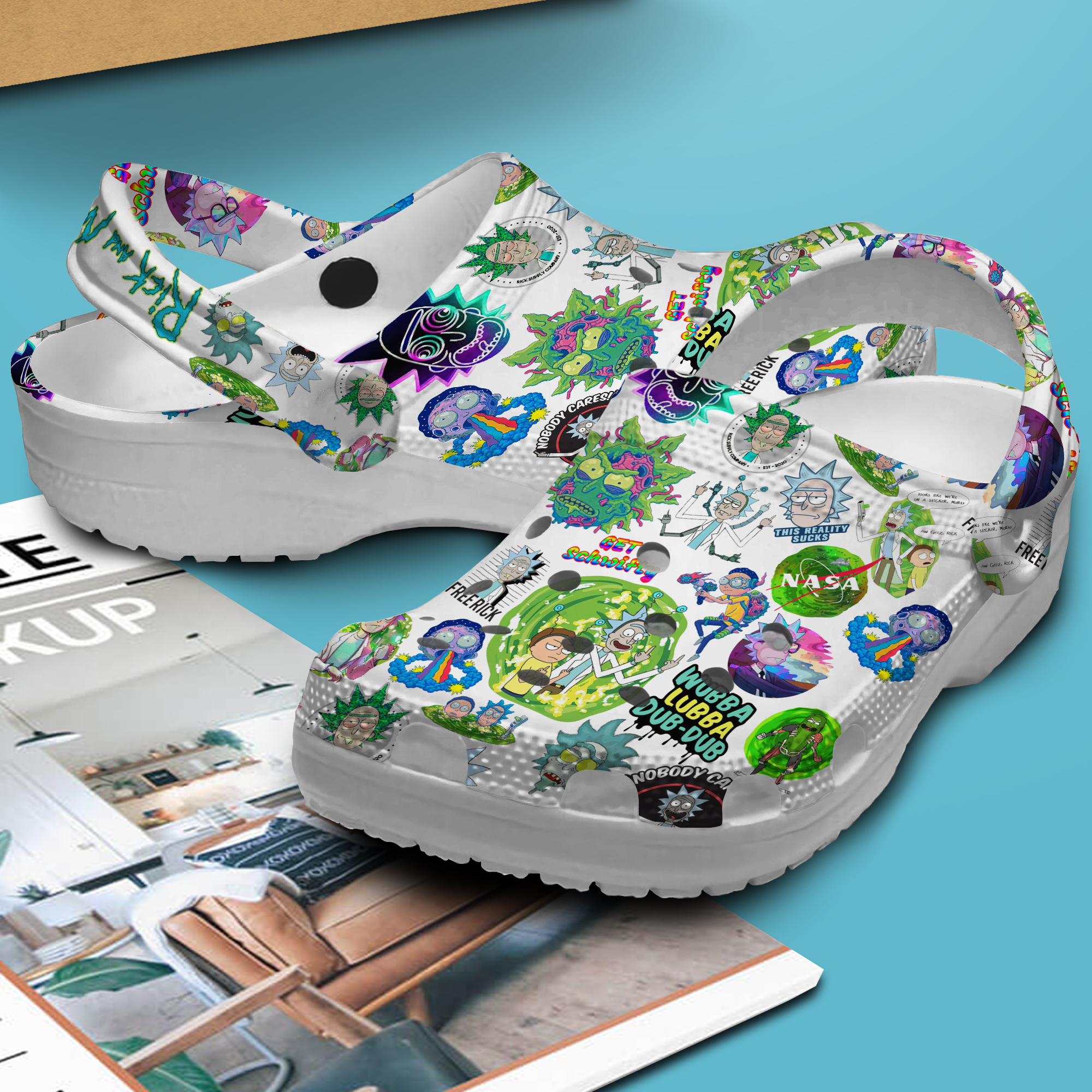 Merchidea Rick And Morty TV Series Crocs Crocband Clogs Shoes Comfortable For Men Women and Kids