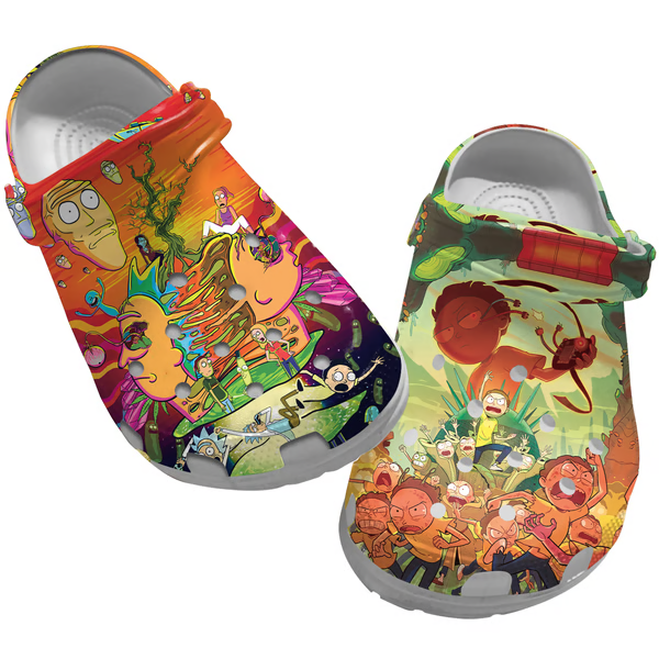 Merchidea Rick And Morty TV Series Crocs Crocband Clogs Shoes Comfortable For Men Women and Kids