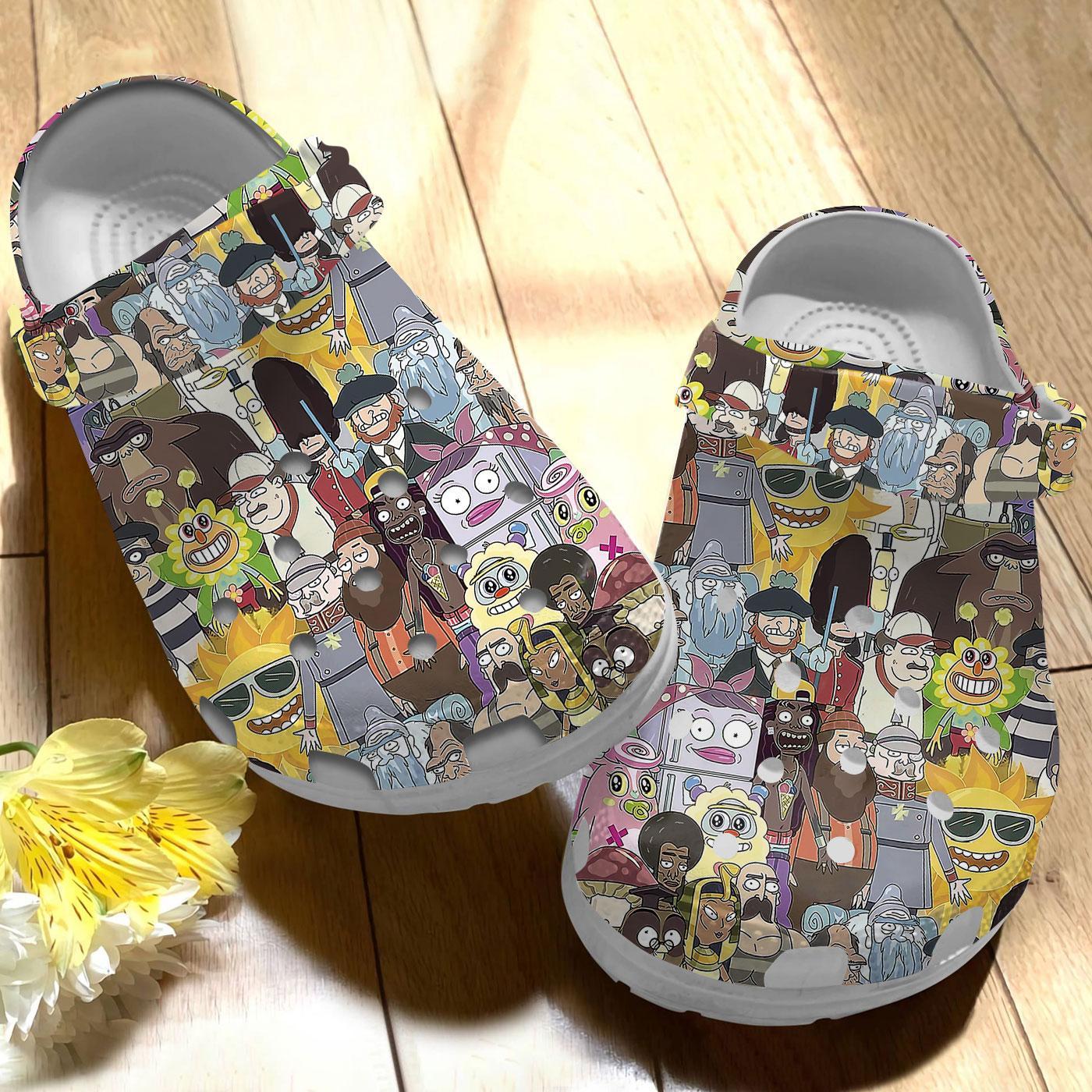 Merchidea Rick And Morty TV Series Crocs Crocband Clogs Shoes Comfortable For Men Women and Kids
