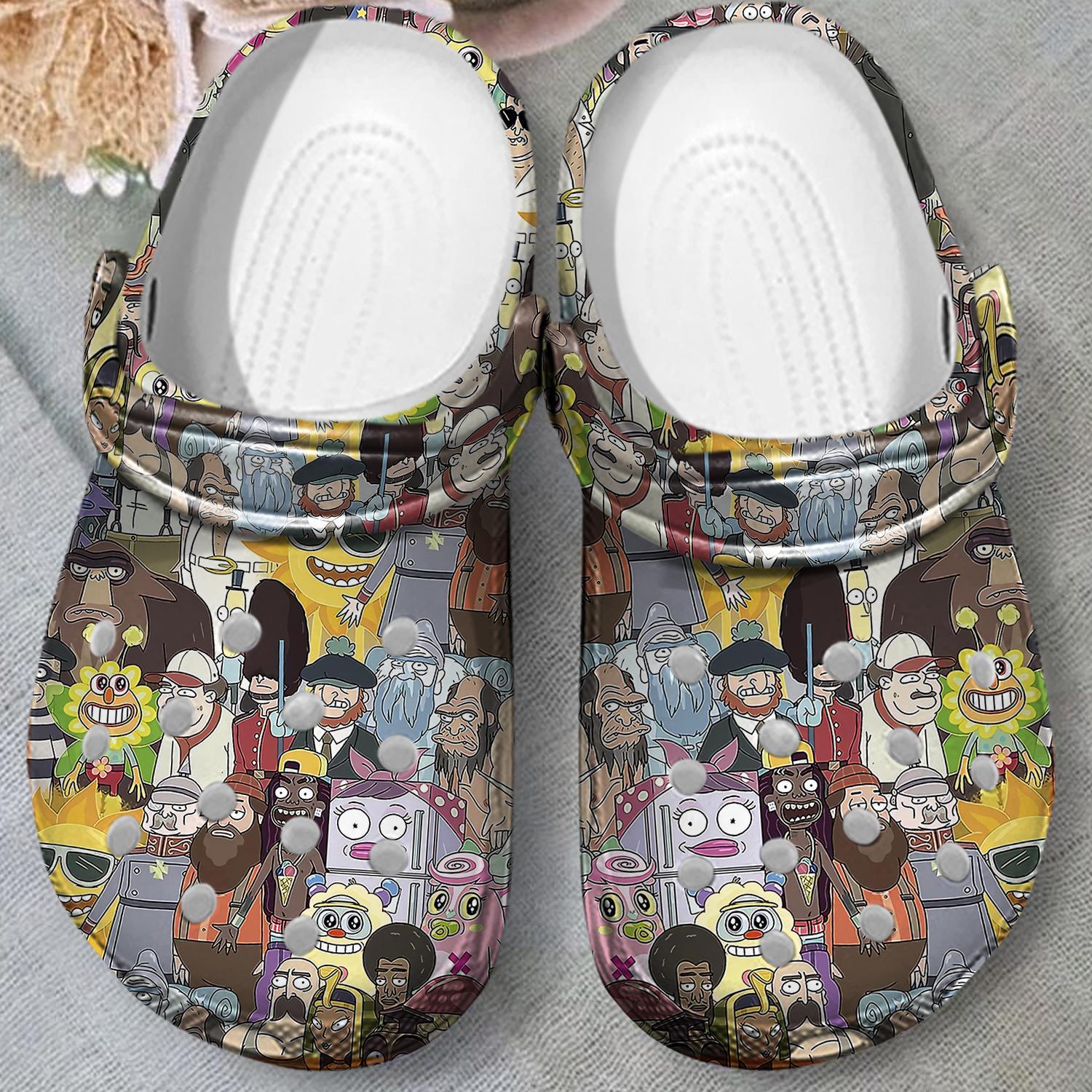 Merchidea Rick And Morty TV Series Crocs Crocband Clogs Shoes Comfortable For Men Women and Kids