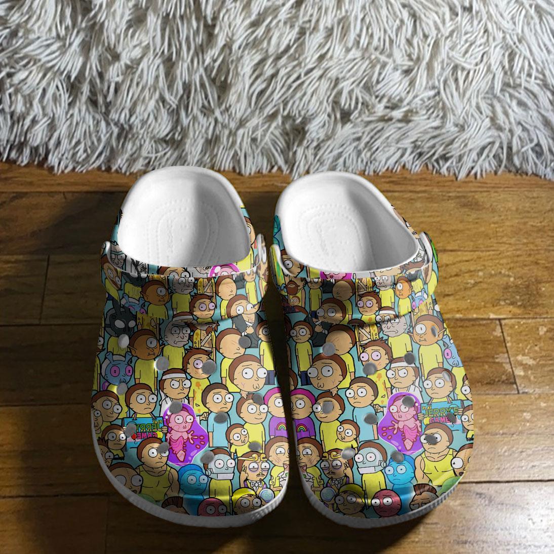 Merchidea Rick And Morty TV Series Crocs Crocband Clogs Shoes Comfortable For Men Women and Kids