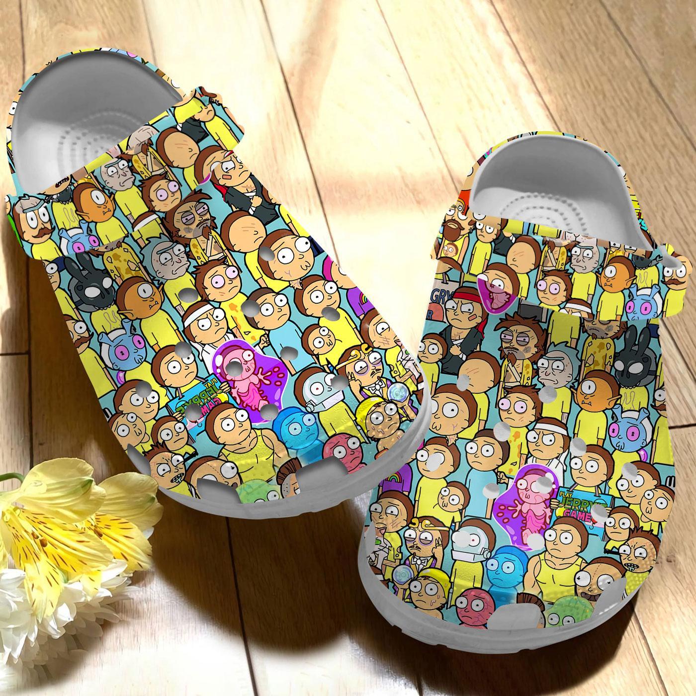 Merchidea Rick And Morty TV Series Crocs Crocband Clogs Shoes Comfortable For Men Women and Kids