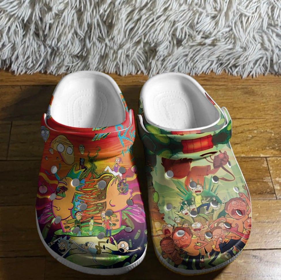 Merchidea Rick And Morty TV Series Crocs Crocband Clogs Shoes Comfortable For Men Women and Kids