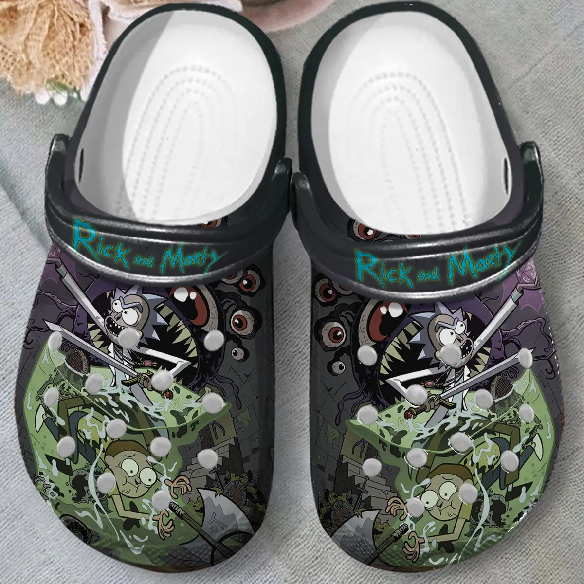 Merchidea Rick And Morty TV Series Crocs Crocband Clogs Shoes Comfortable For Men Women and Kids