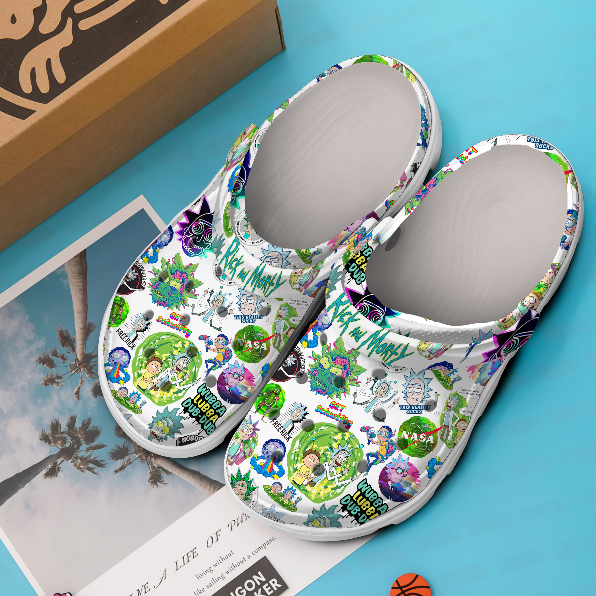 Merchidea Rick And Morty TV Series Crocs Crocband Clogs Shoes Comfortable For Men Women and Kids