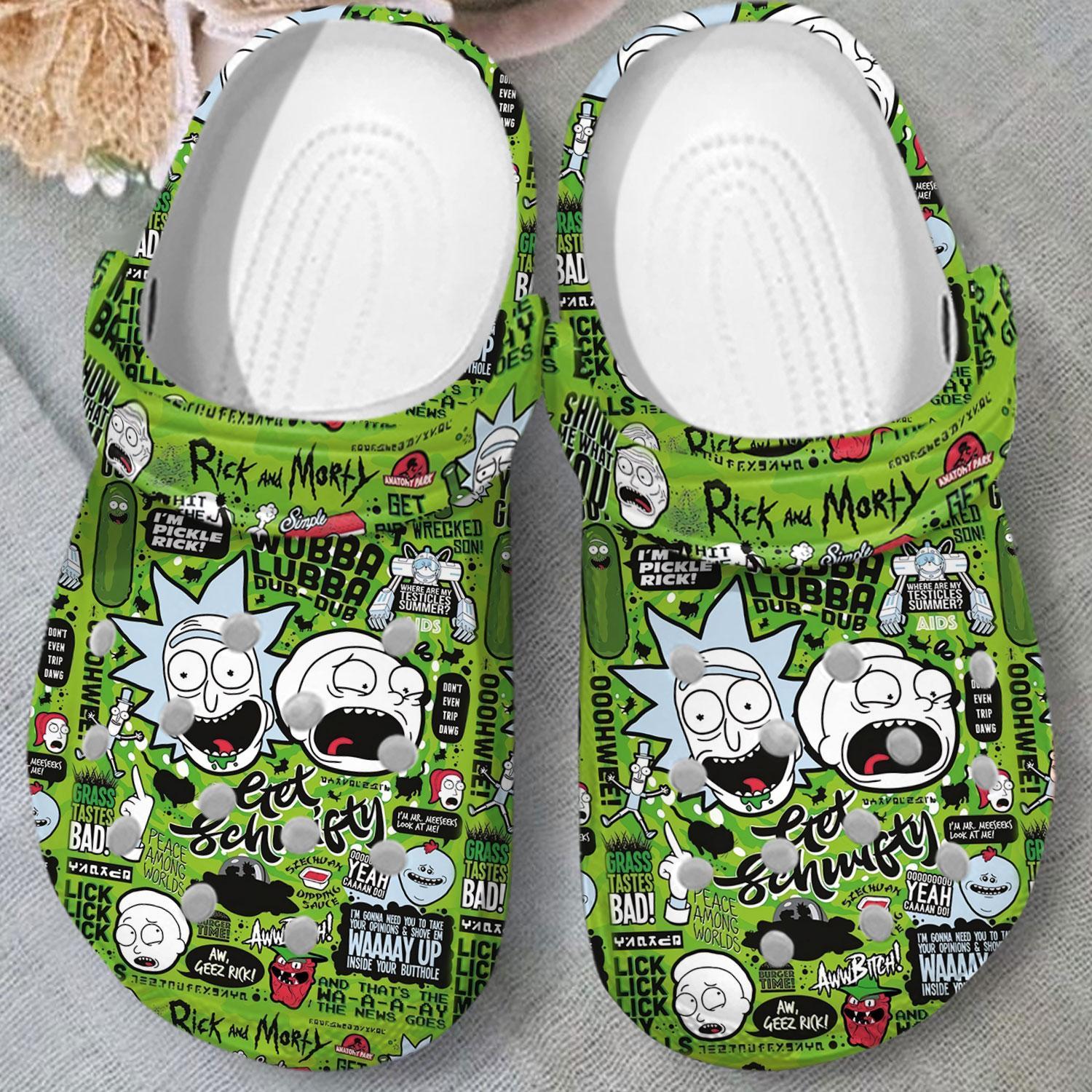 Merchidea Rick And Morty TV Series Crocs Crocband Clogs Shoes Comfortable For Men Women and Kids