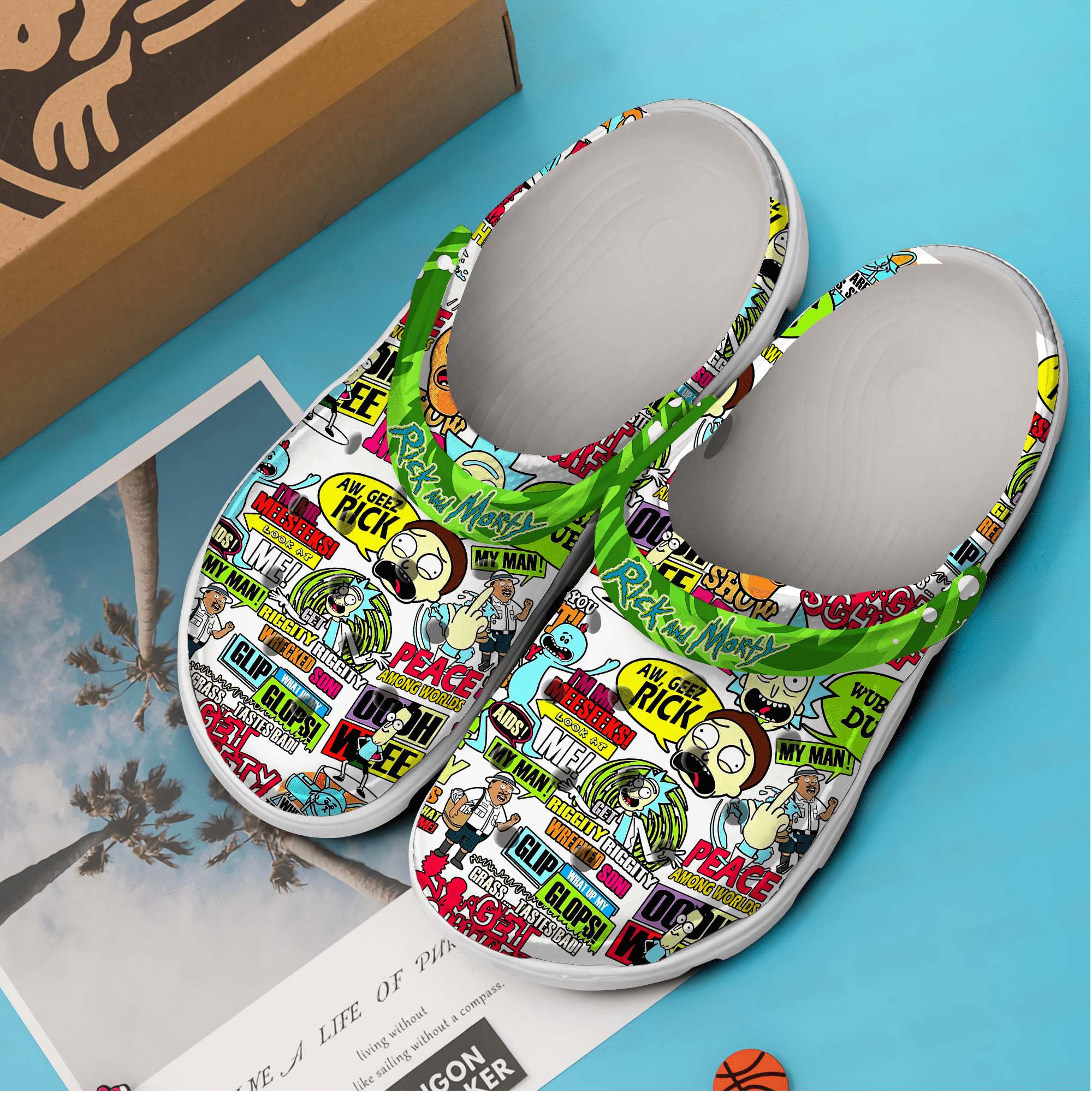 Merchidea Rick And Morty TV Series Crocs Crocband Clogs Shoes Comfortable For Men Women and Kids