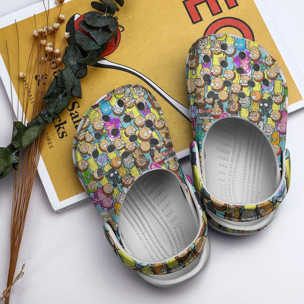 Merchidea Rick And Morty TV Series Crocs Crocband Clogs Shoes Comfortable For Men Women and Kids
