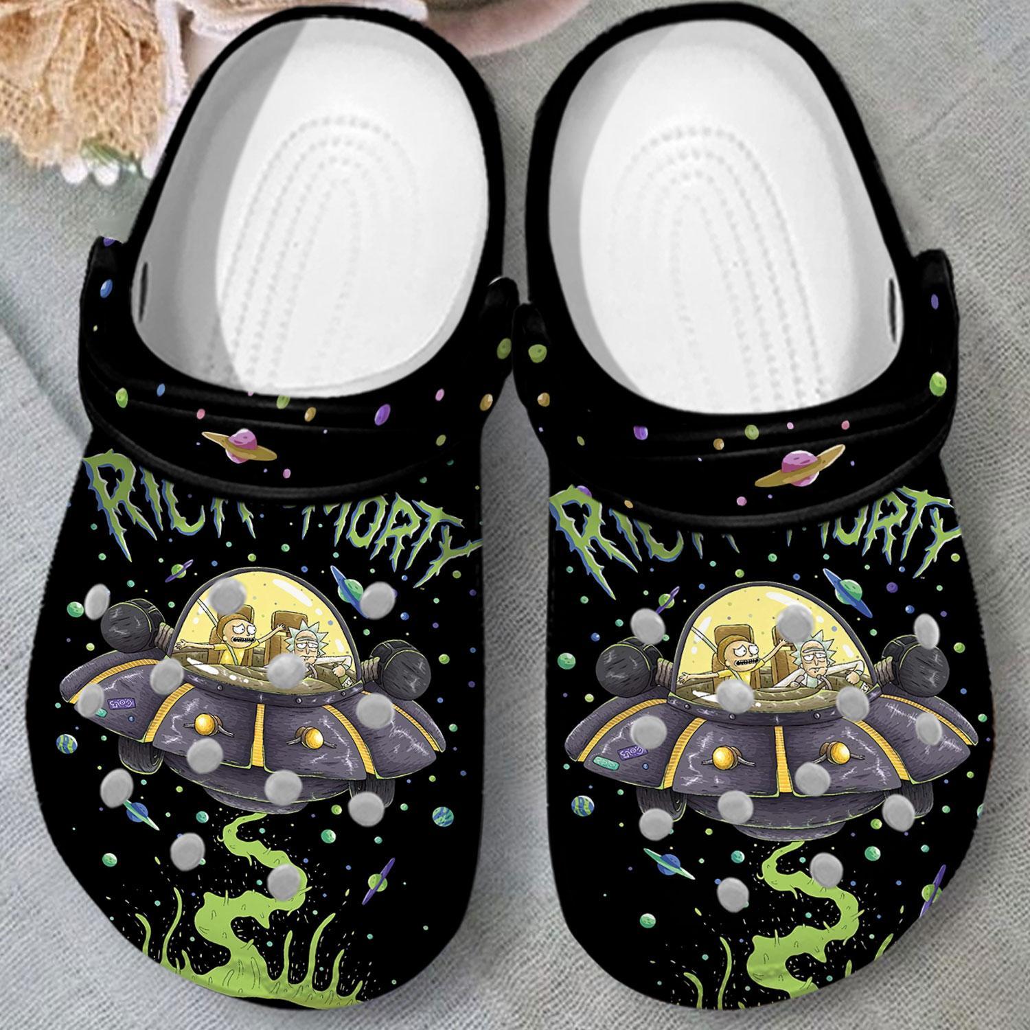 Merchidea Rick And Morty TV Series Crocs Crocband Clogs Shoes Comfortable For Men Women and Kids