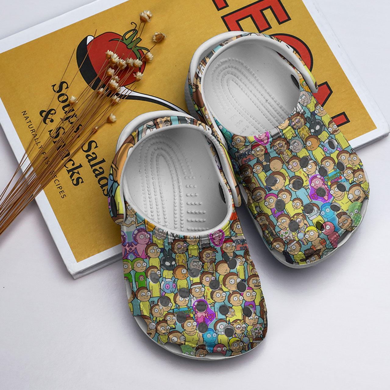 Merchidea Rick And Morty TV Series Crocs Crocband Clogs Shoes Comfortable For Men Women and Kids